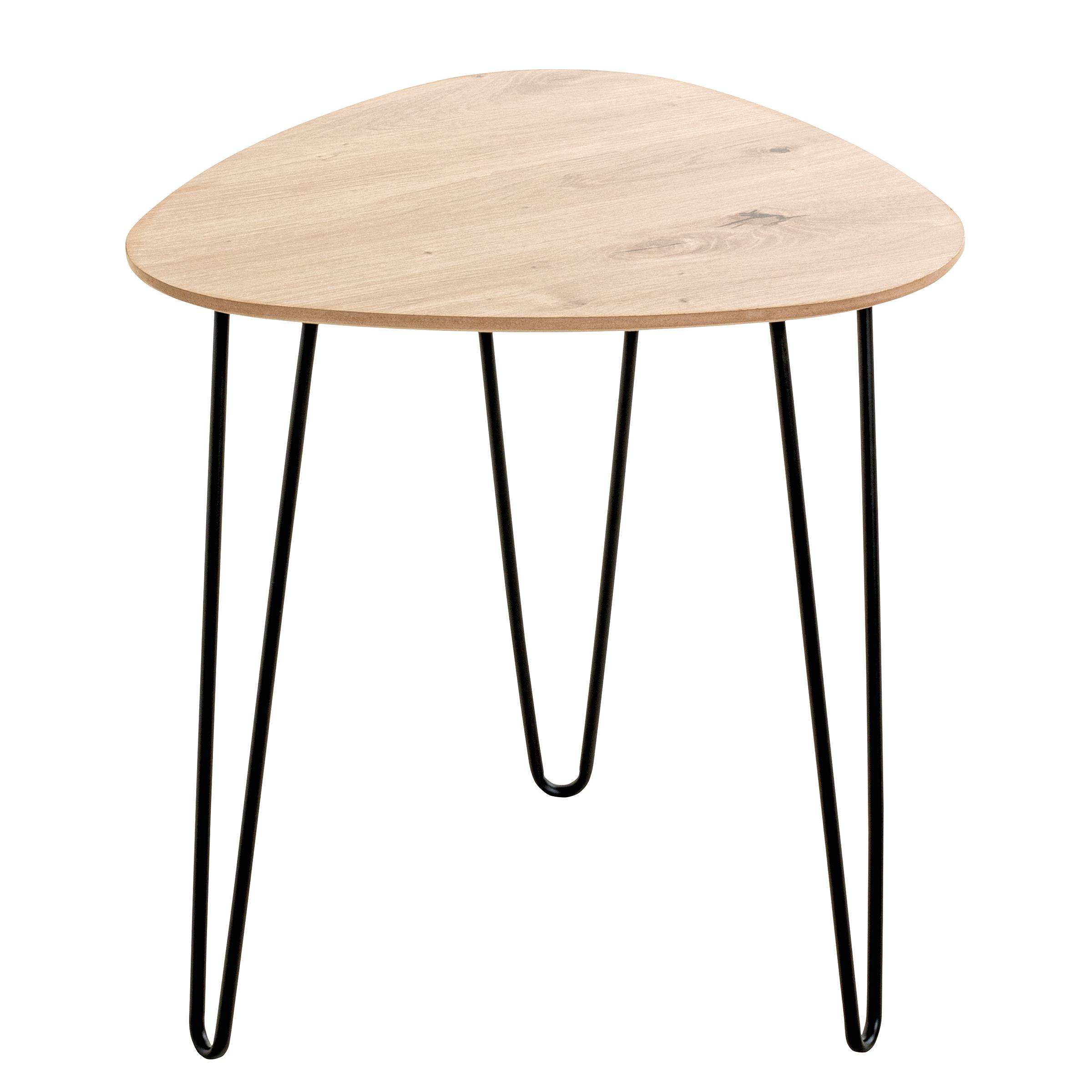Bergen 2 Side table Oak decor Black
