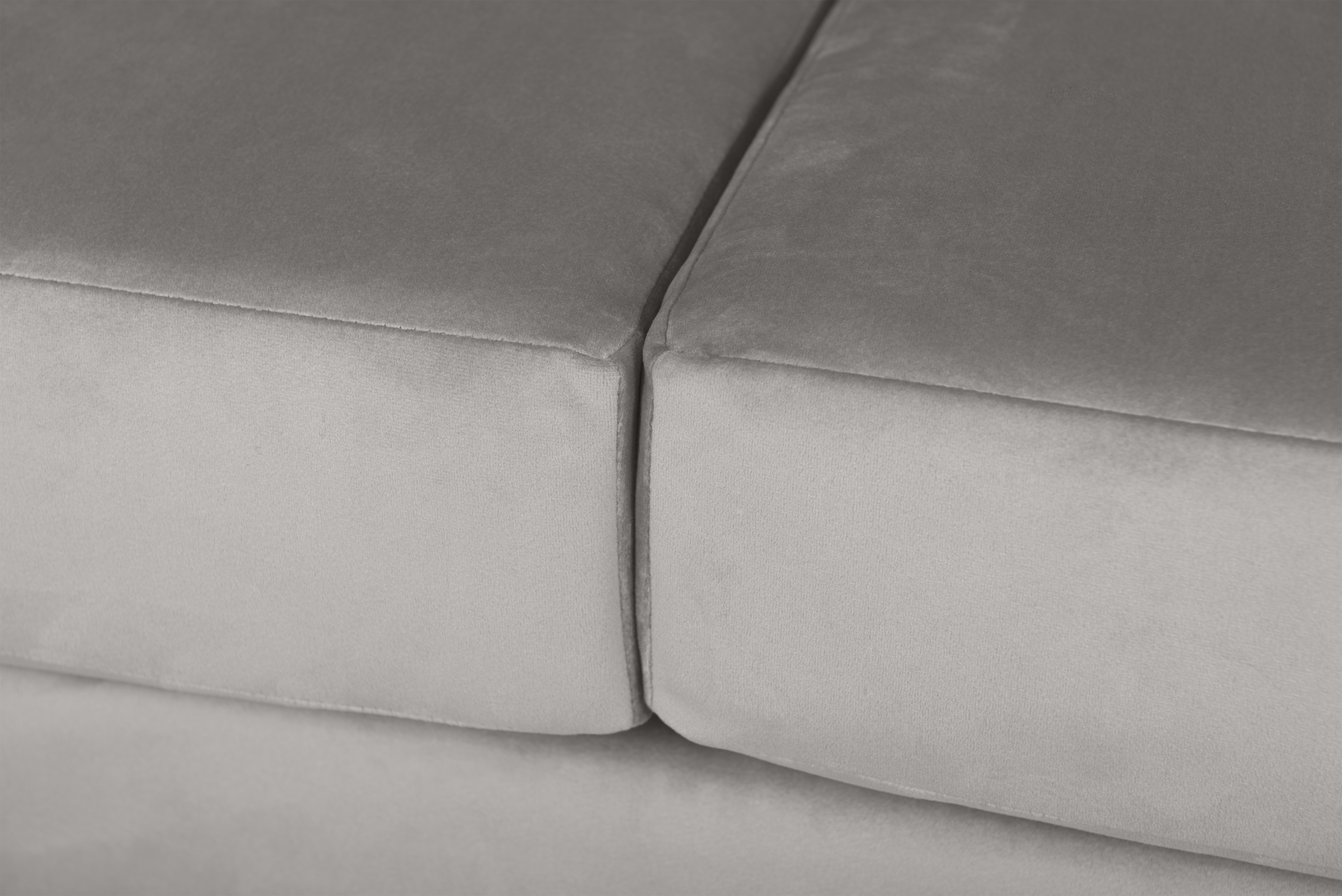 Portobello Sofa Récamiere Links Samt Metall Hellgrau