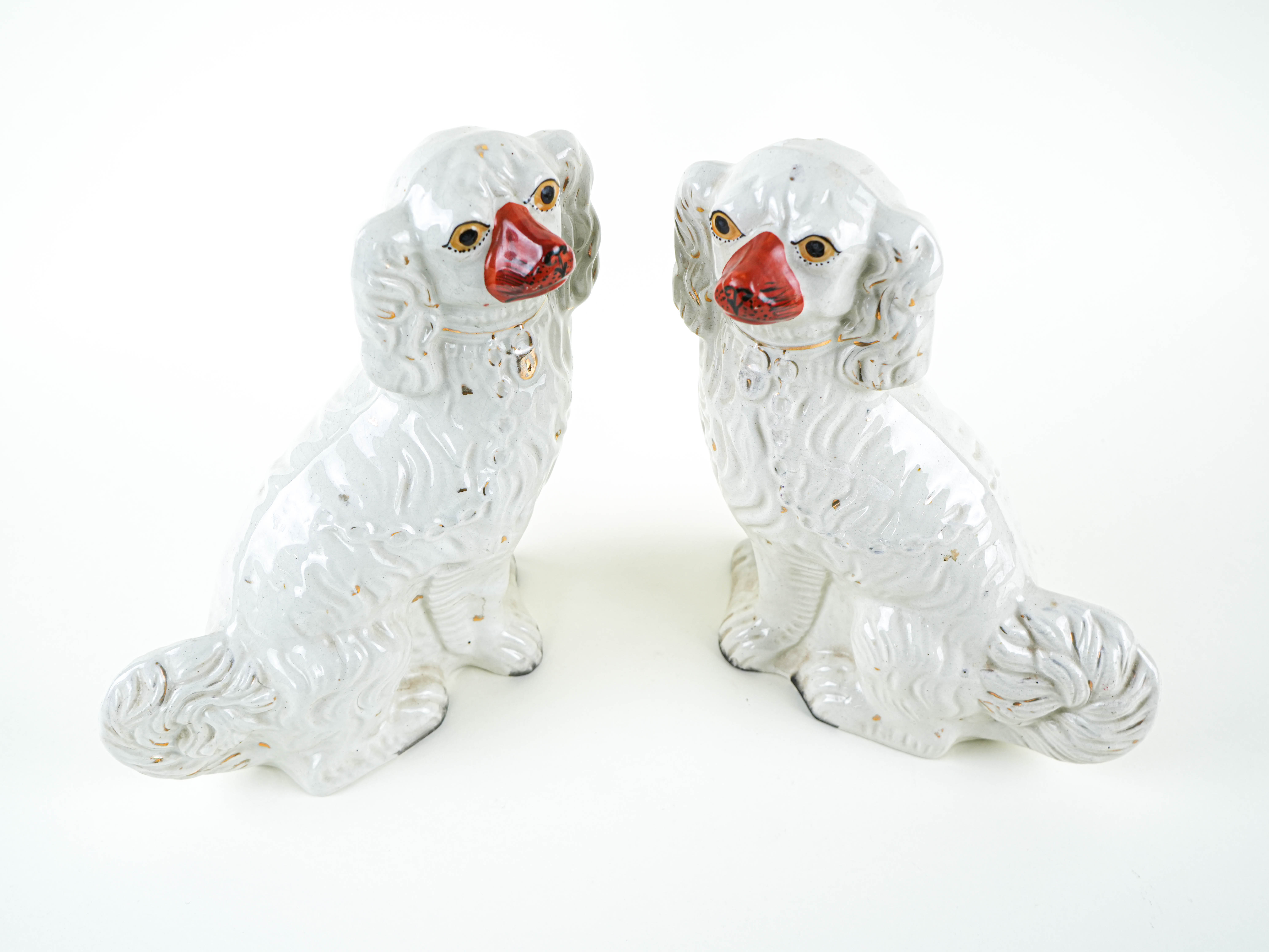 Spaniel Figures Ceramic White