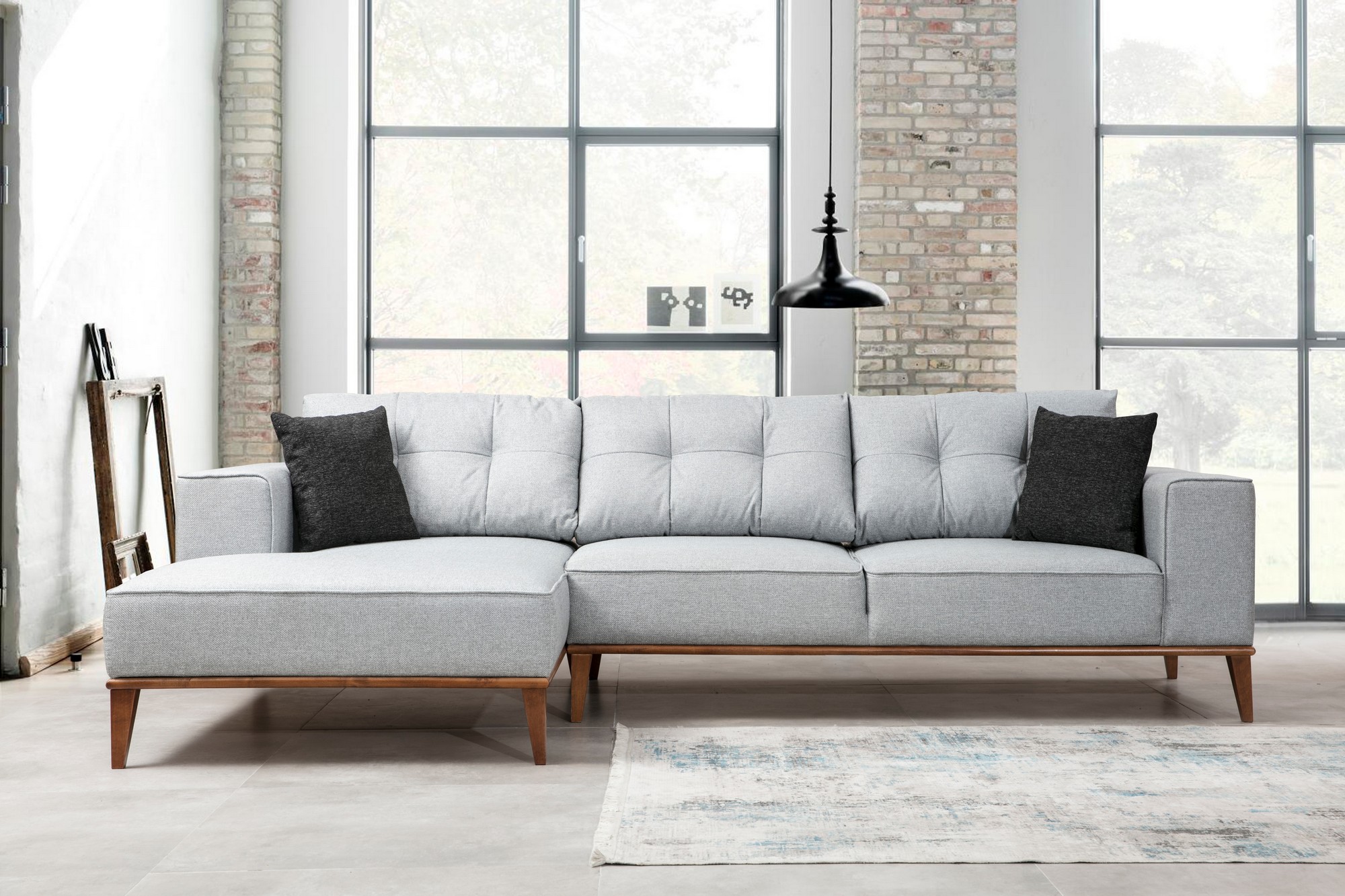 Montana Ecksofa Links Grau