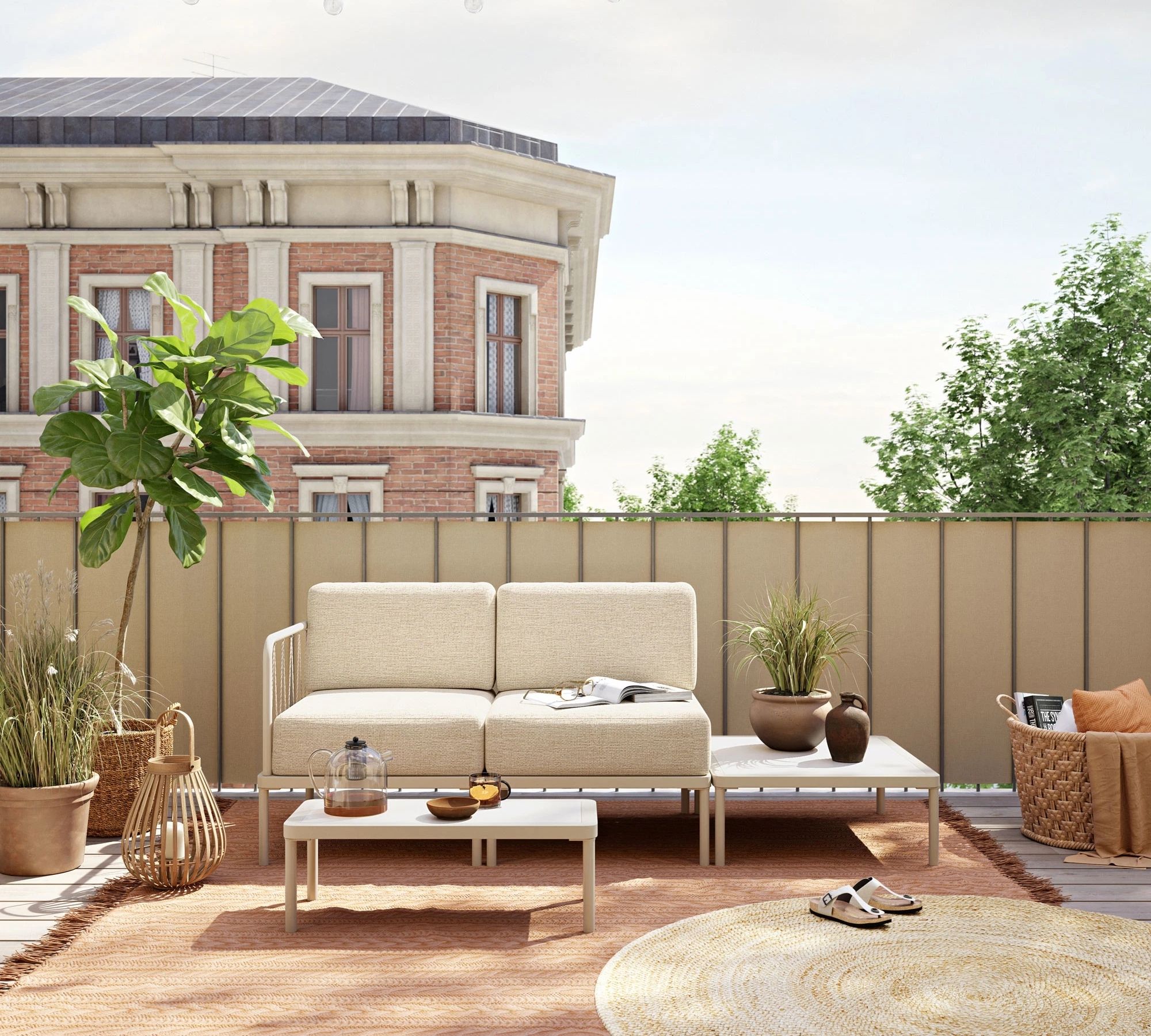 Hadley Outdoor 1-Sitzer Modul Rechts Marzipan