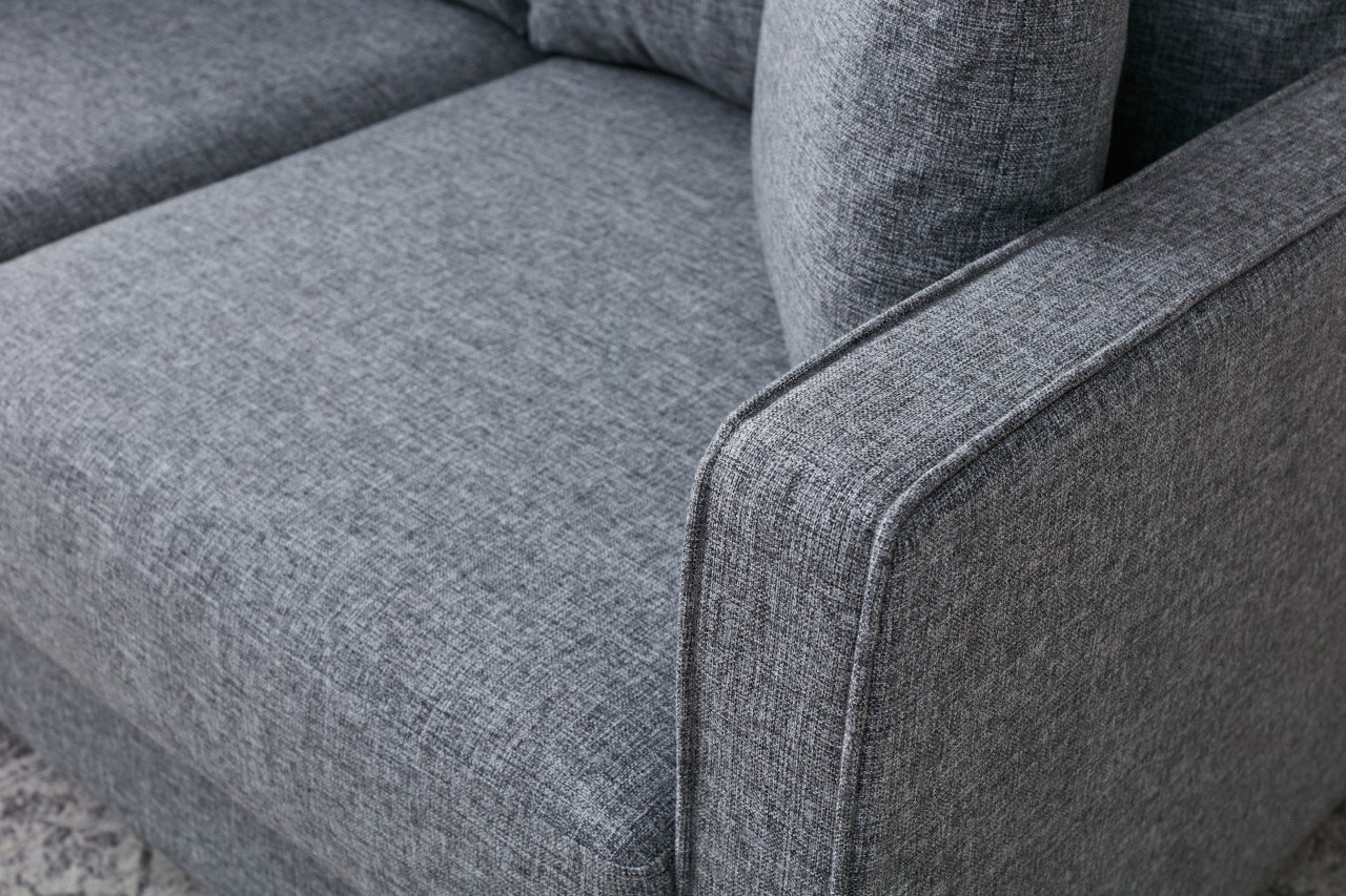 Eva Sofa Récamiere Links mit Hocker Grau