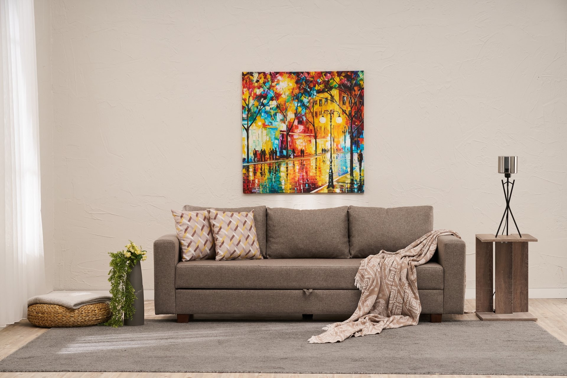 Aly Sofa Bed 3-Seater Brown