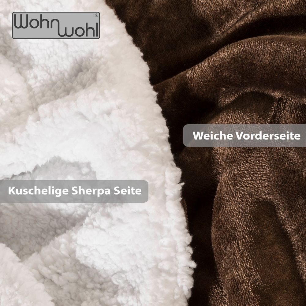 Wohndecke Sherpa Braun