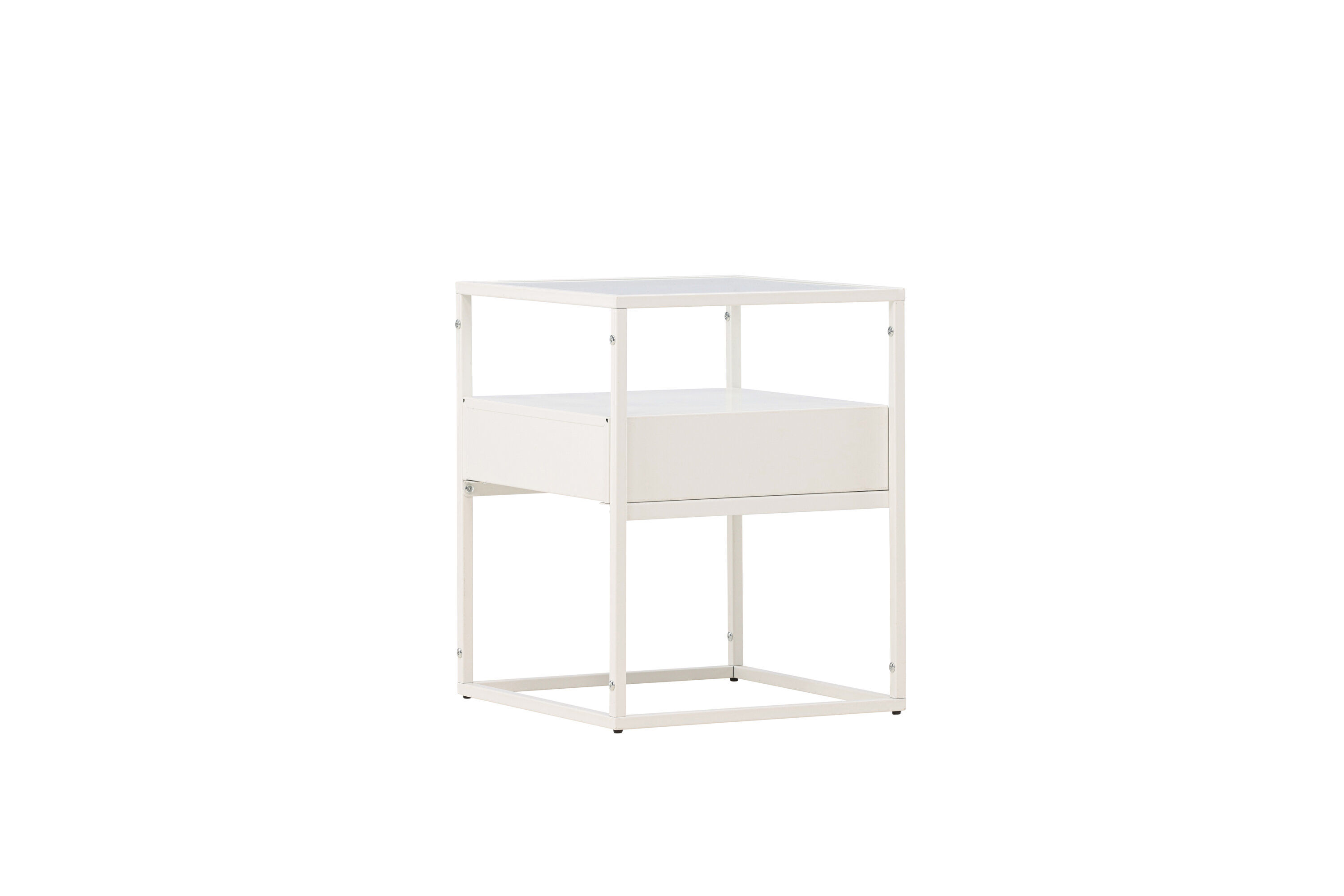 Fortaleza Beistelltisch Stahl Glas Schwarz