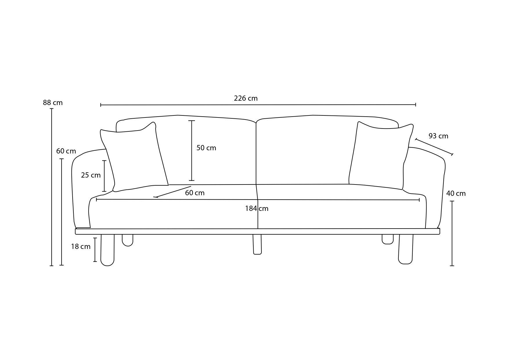 Rens Sofa 4-Sitzer Braun