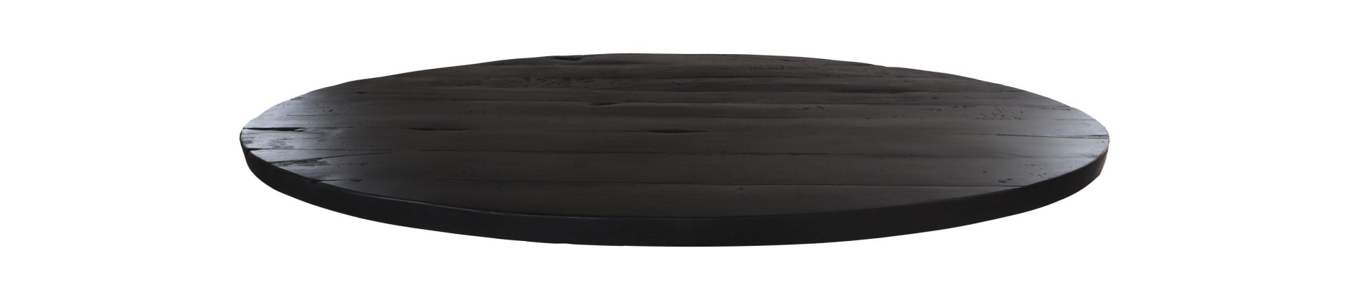 Ovale Tischplatte Mangoholz Schwarz