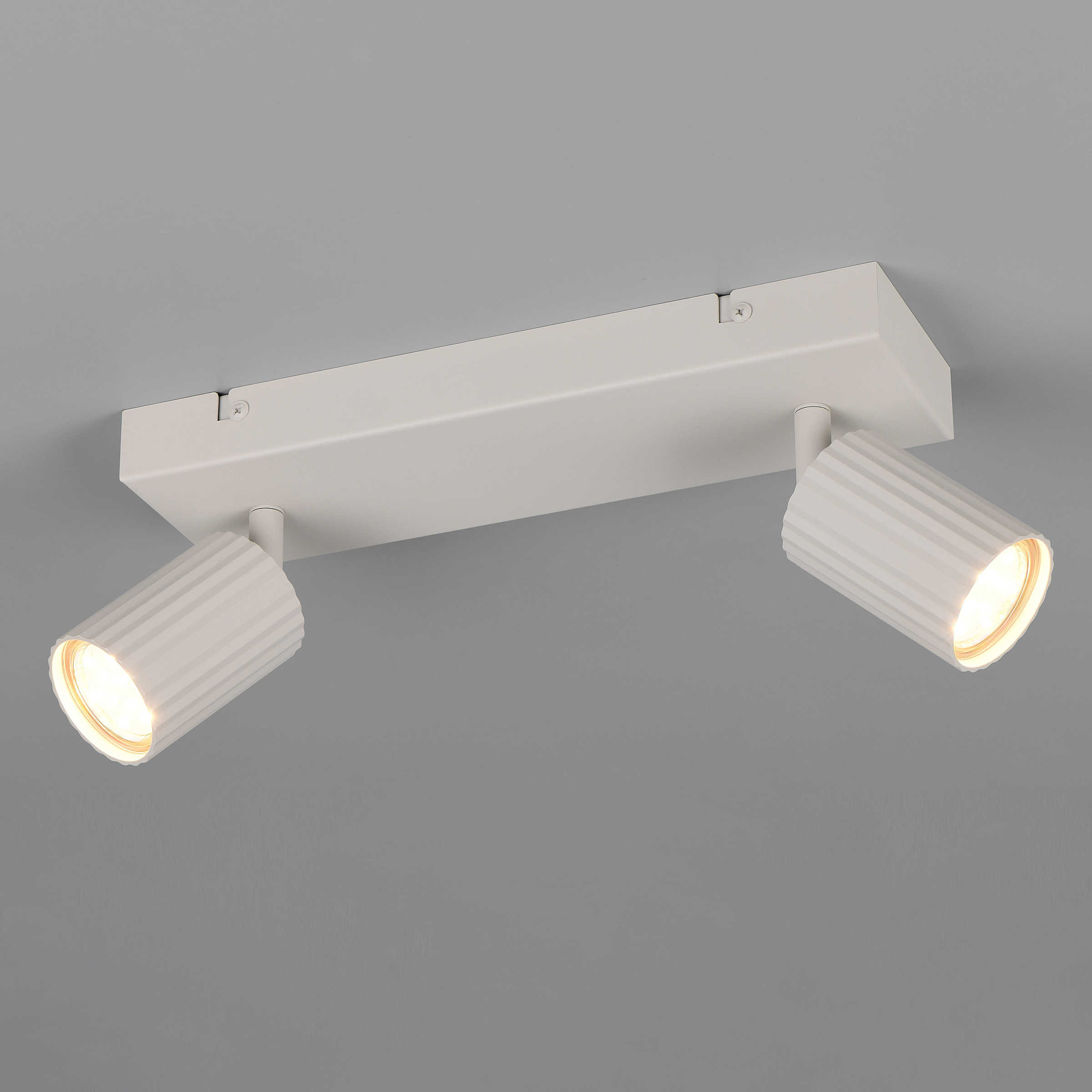 2-Flammig Soka Deckenleuchte Rechteckig Eisen Grau