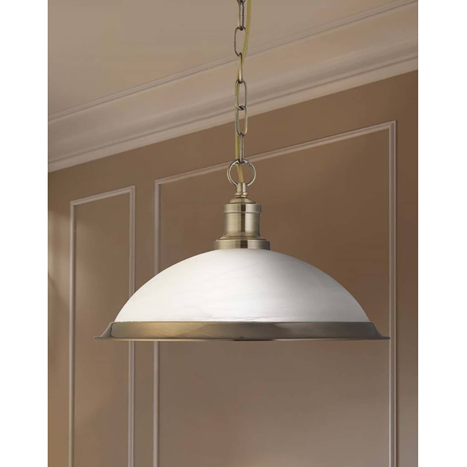 Bistro Pendant Lamp Opal Glass Steel 1-light