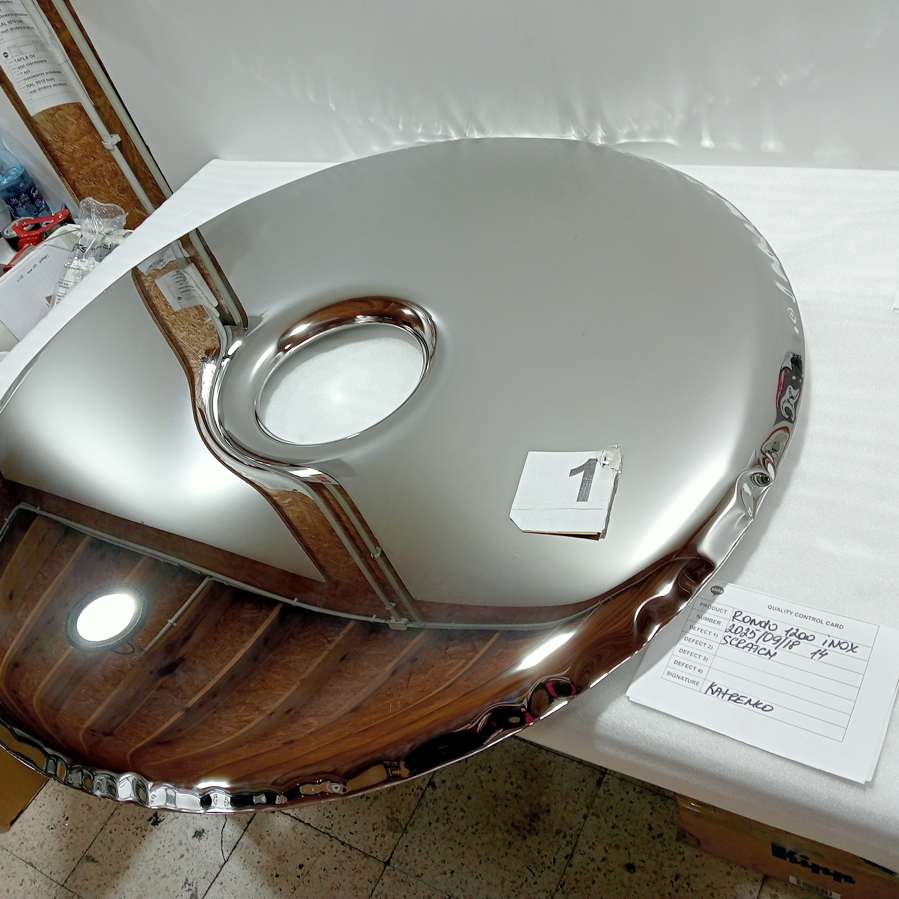 Rondo Spiegel 1200 Edelstahl Inox Poliert Silber