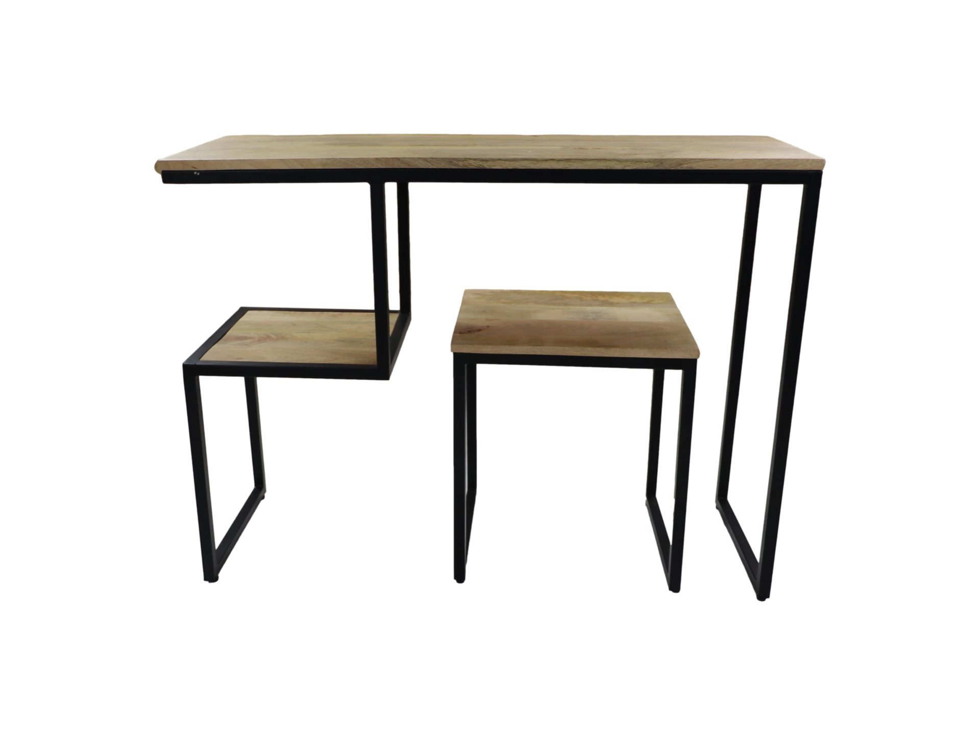 Step Schreibtisch mit Hocker Mangoholz Metall