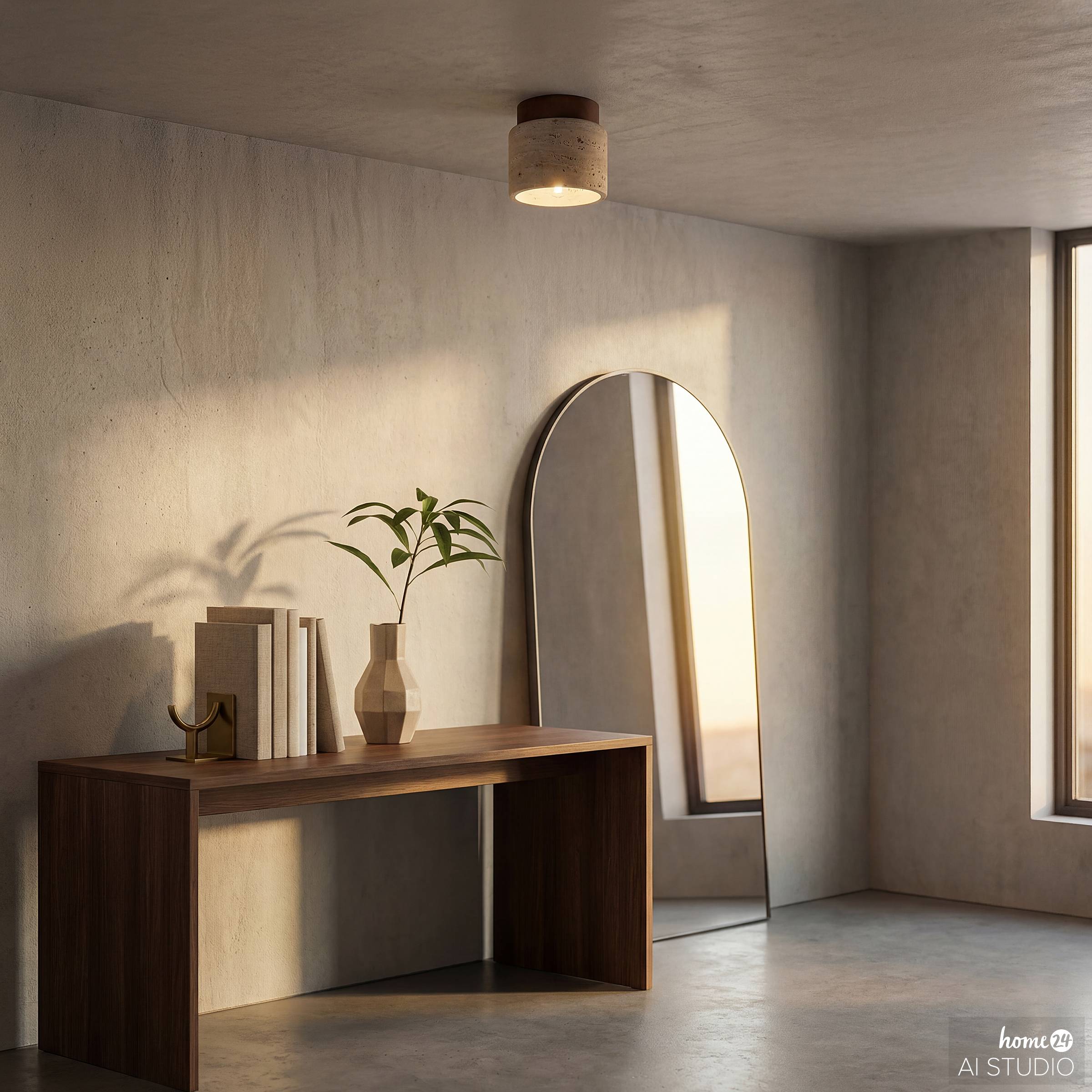 Prelo Deckenleuchte 1-flammig Kiefer Massiv Marmor Braun