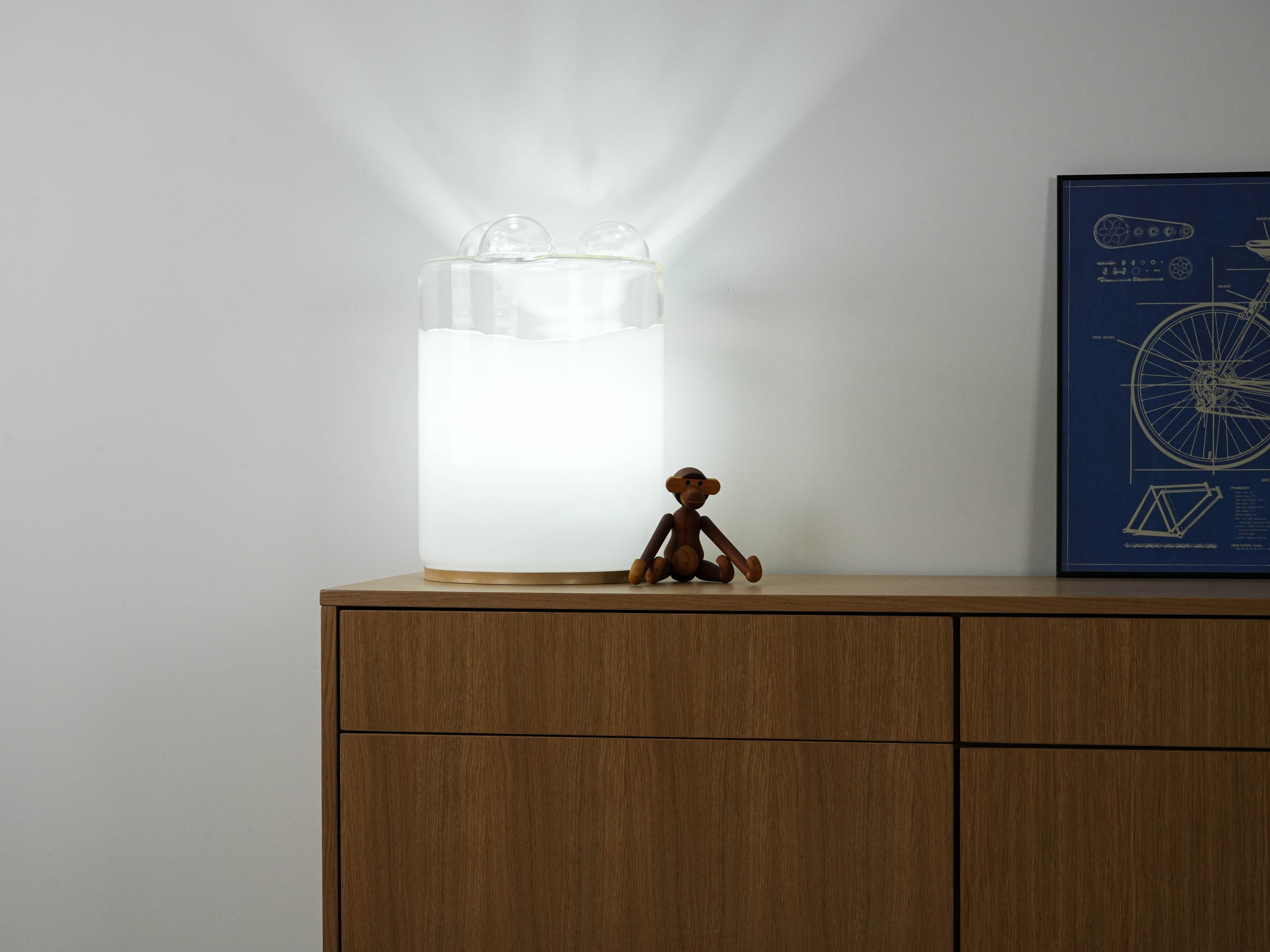 Table lamp Glass Metal 1970s