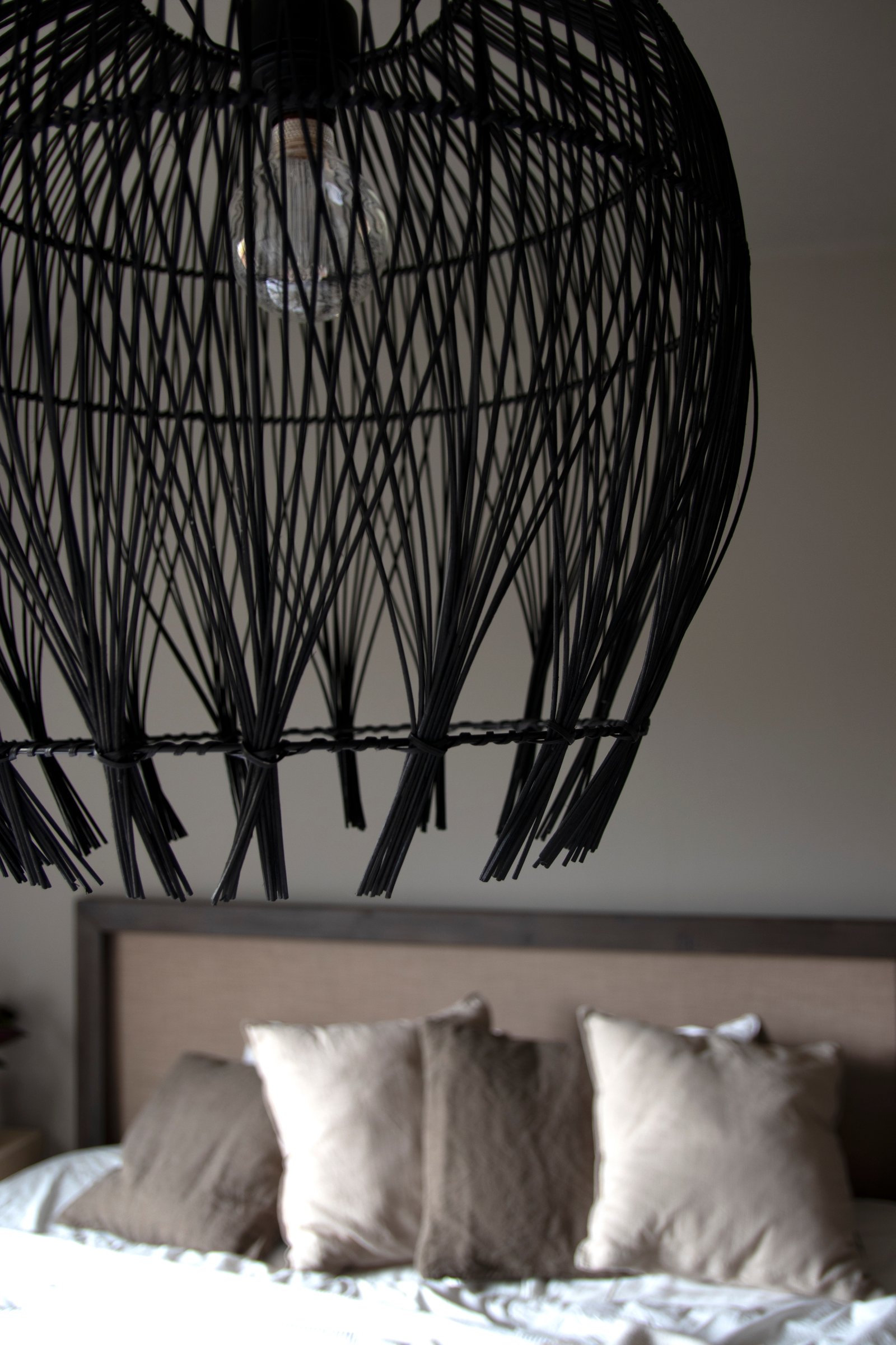 Montego Lampenschirm Rattan Schwarz Ø 50cm