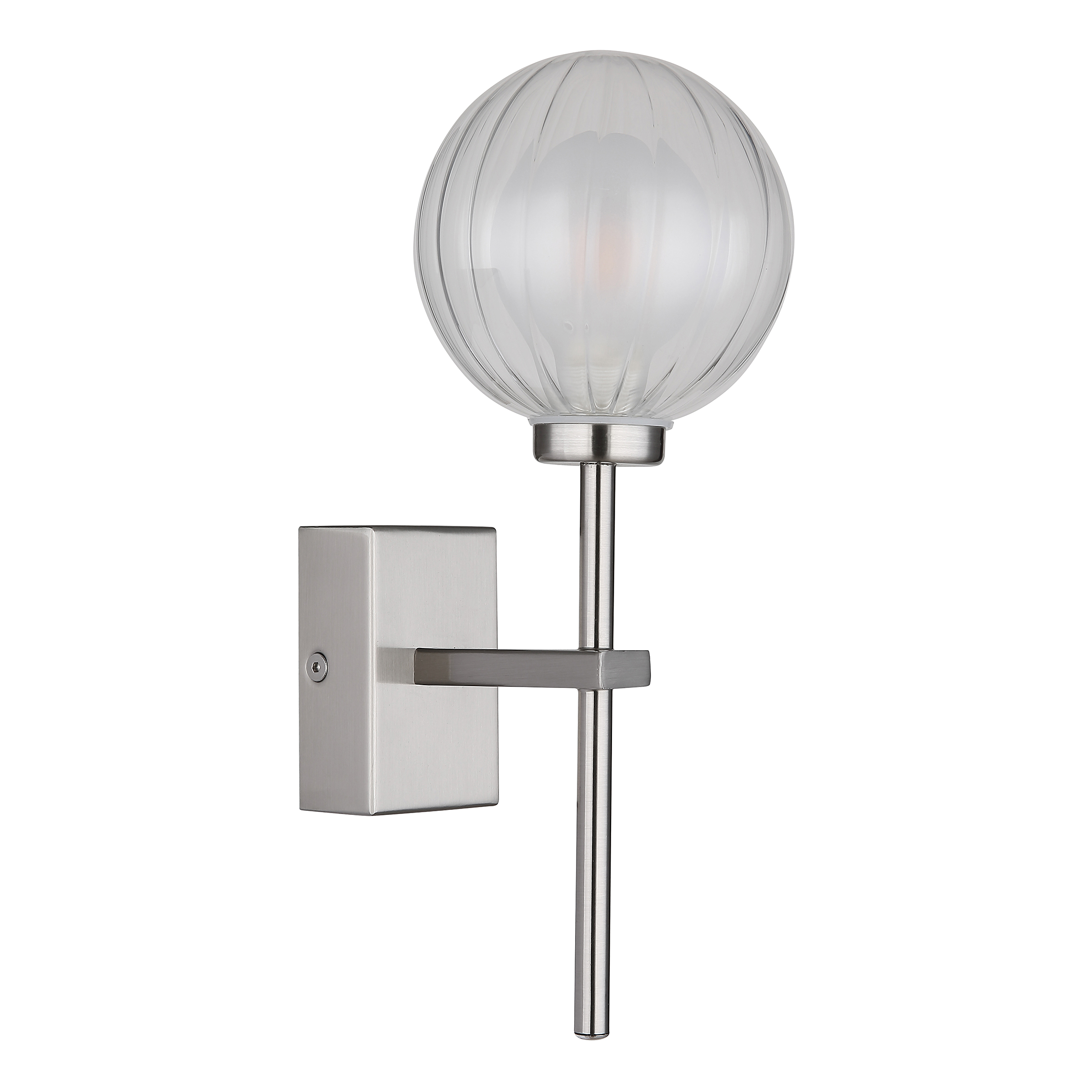 1-Light Brisbon Type B Wall Light Clear Glass Iron Silver