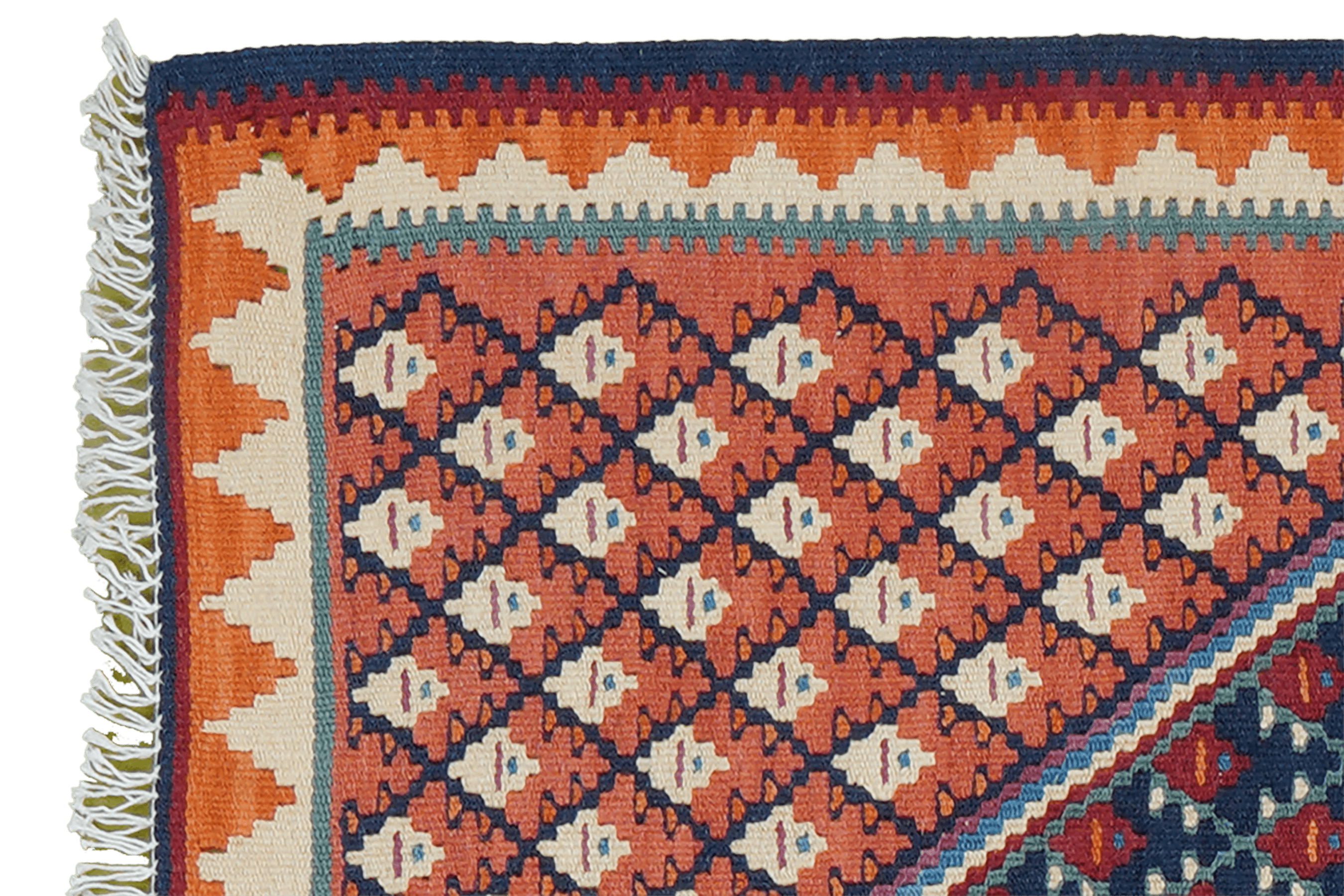 Kilim Senneh Teppich Braun