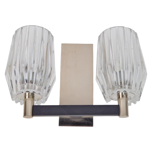 Vintage Wandlampe Glas 70er Jahre Metall