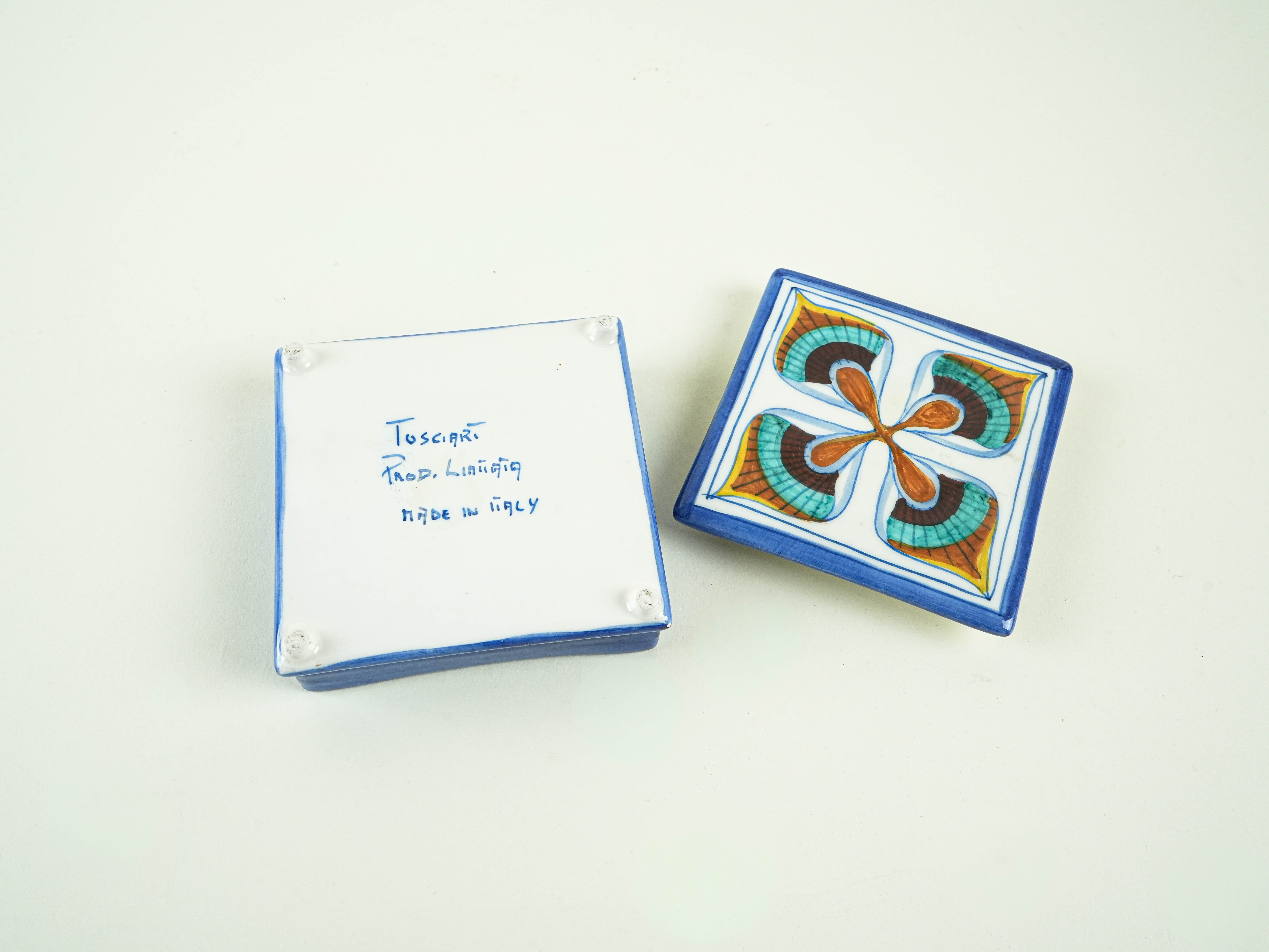 Toscari ceramic box Blue 1970s