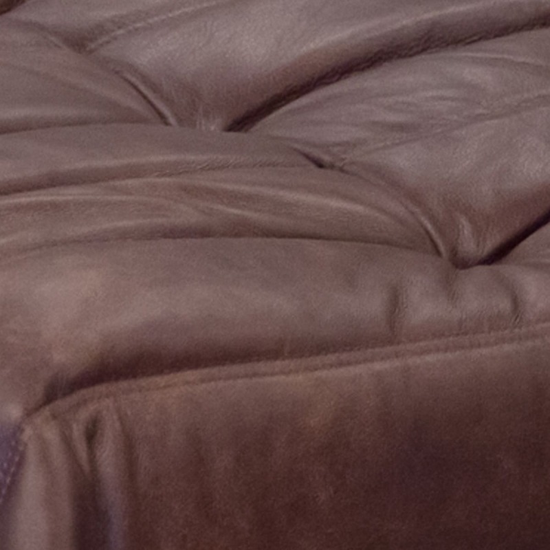 Togo Ottoman Pull-Up Leather Chocolate Brown