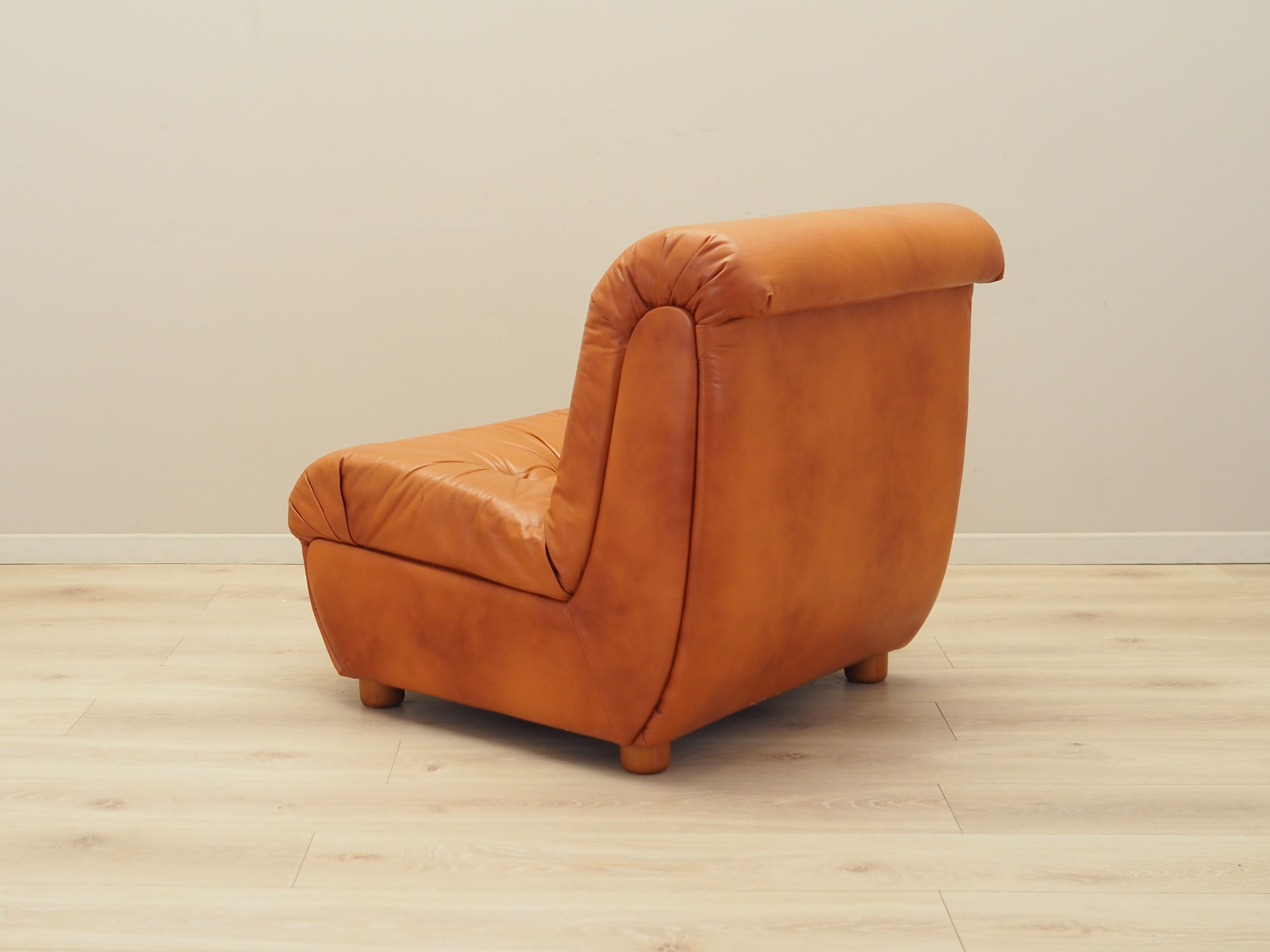 Sessel Leder Braun 1970er Jahre
