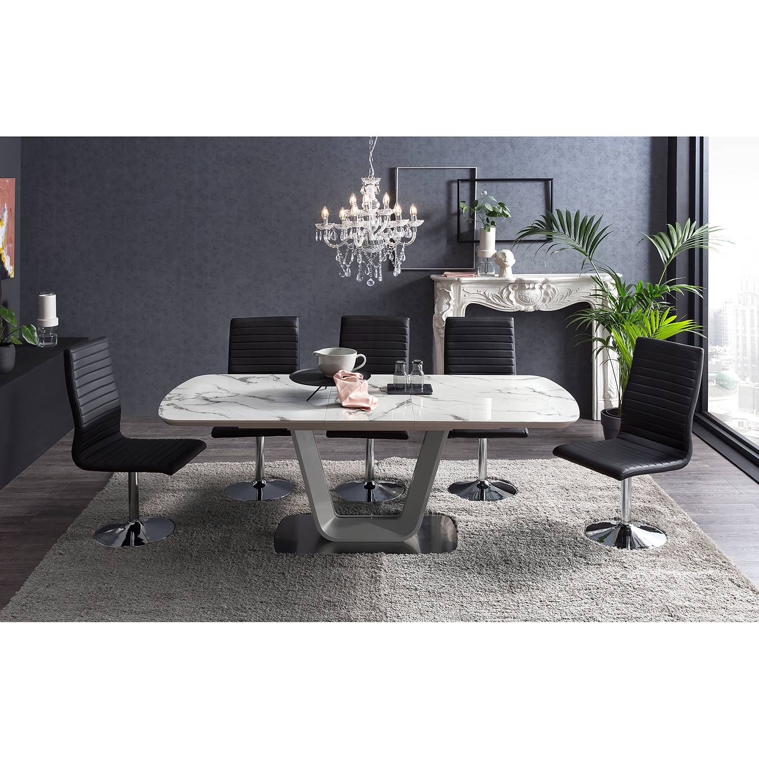 Raven III Chandelier Steel 9-light