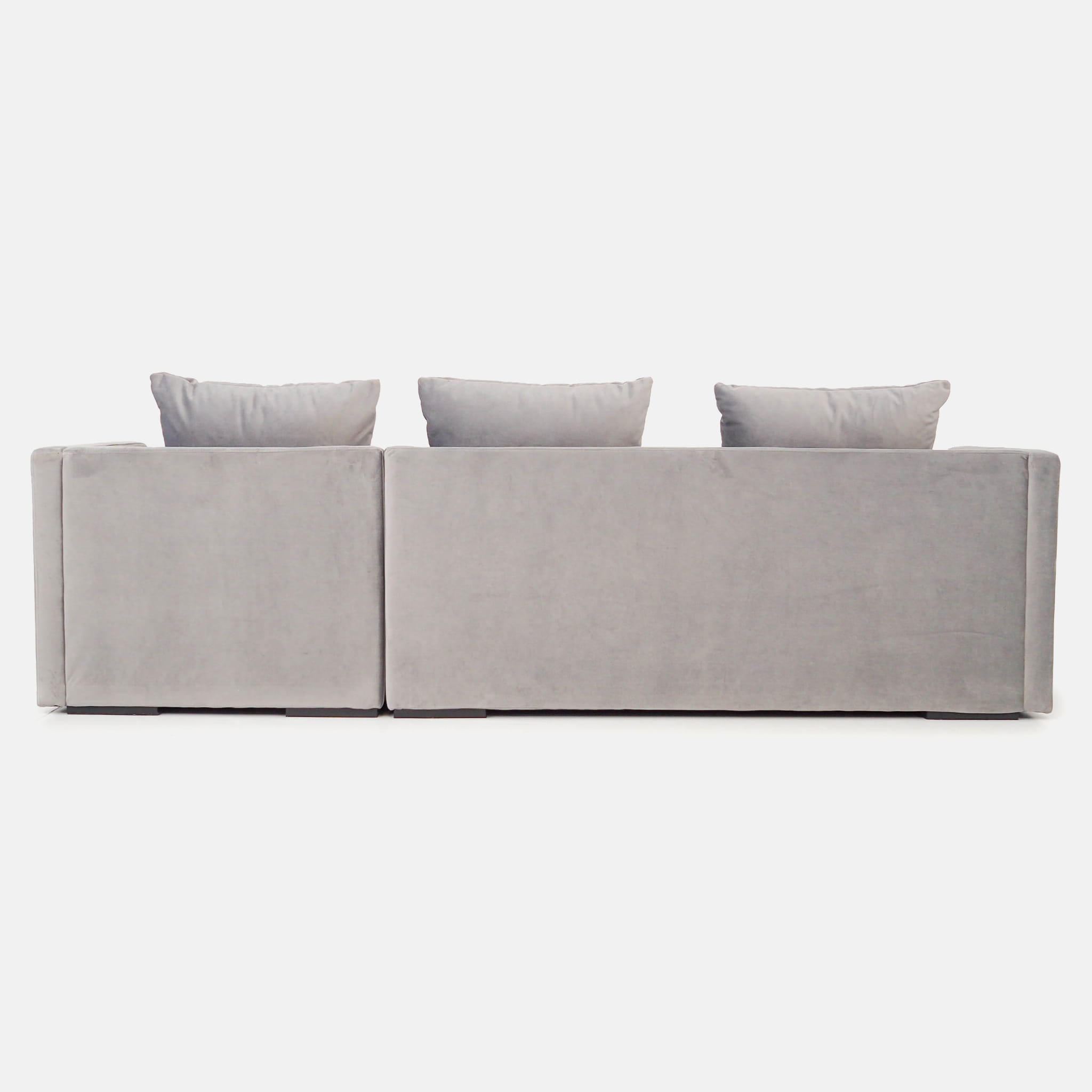 Malmo Ecksofa 3-Sitzer Velour Silber