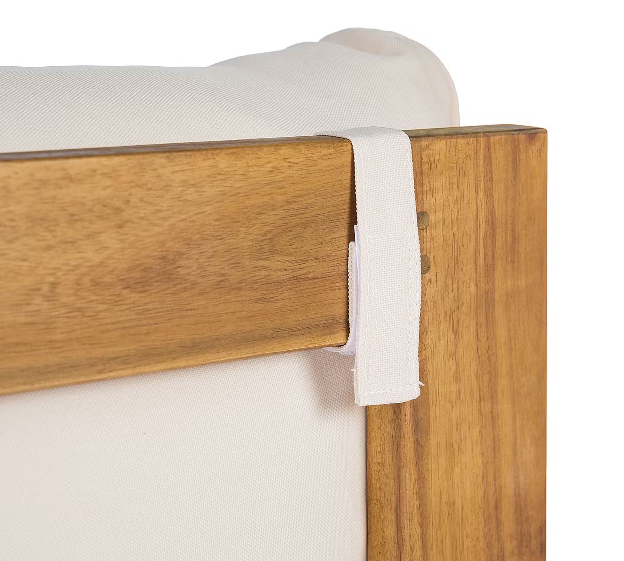 Mavre Lounge Ottoman Acacia Wood Textile Beige