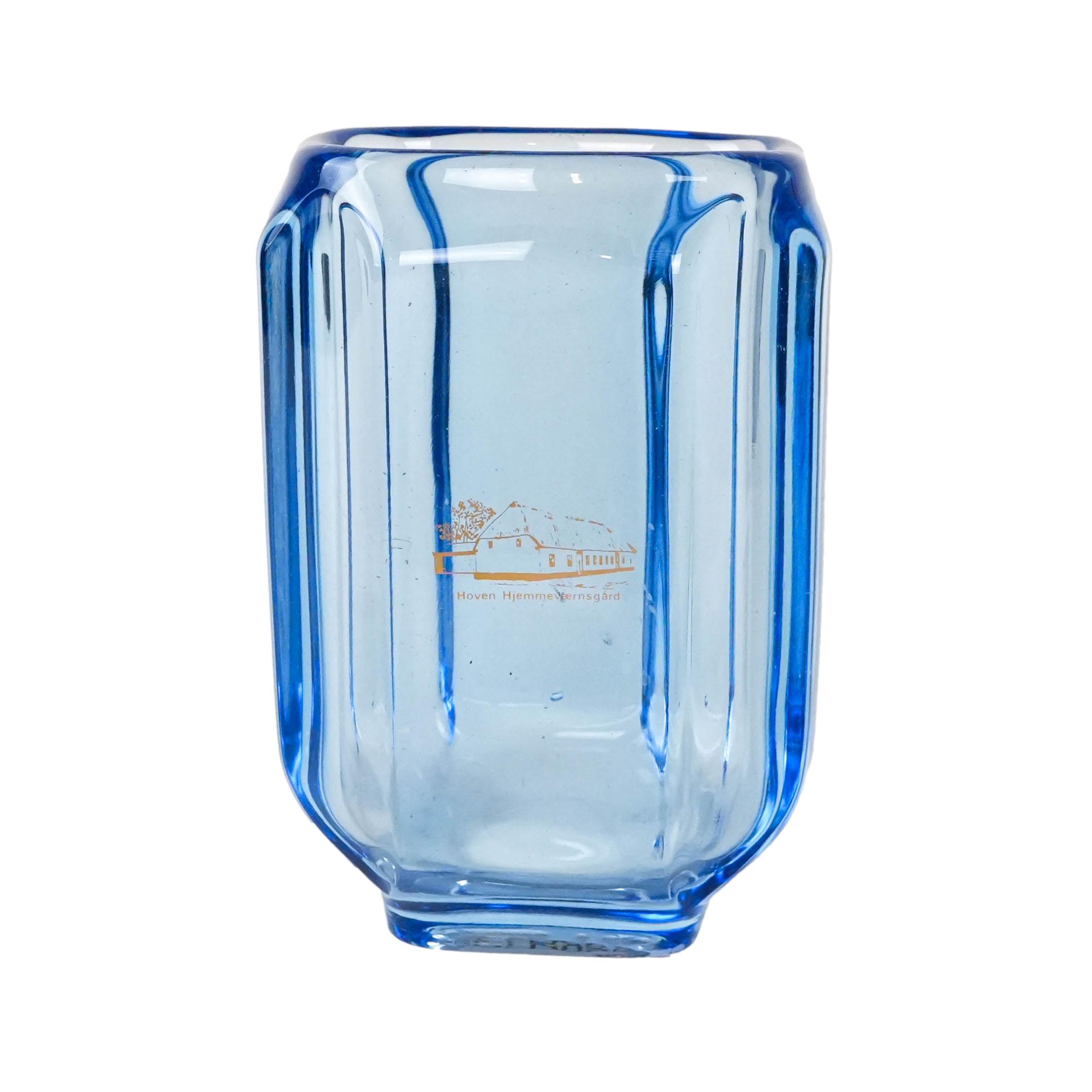 Blaue Glasvase 1960er Jahre