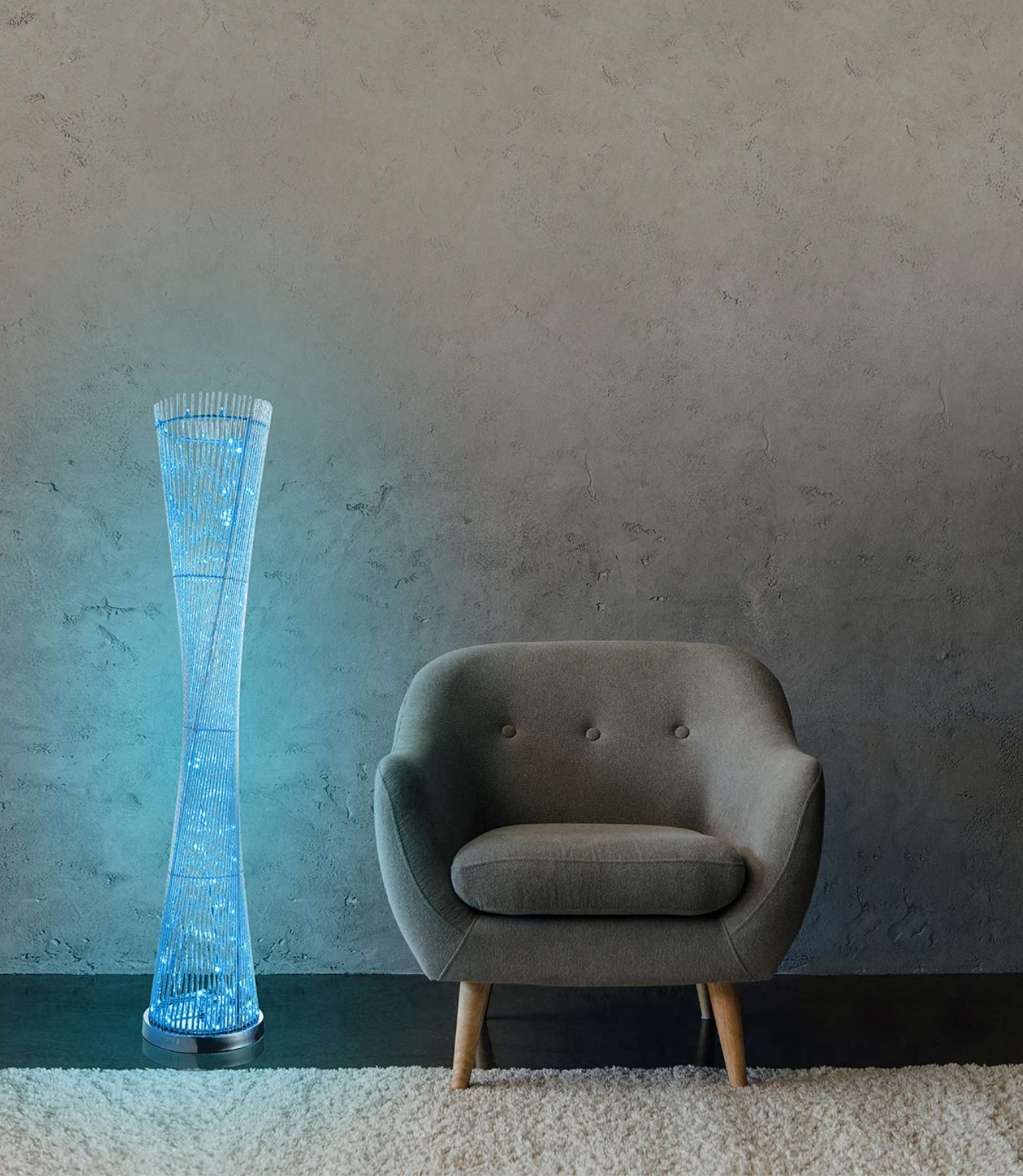 LED-Stehleuchte Aluminium 120-flammig Silber