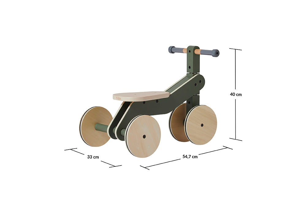 Das Dreirad Holz Grün