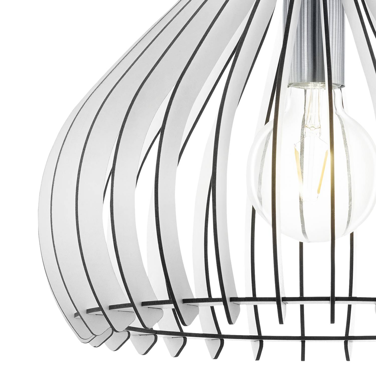 Tindori Pendant Lamp Glass Wood 1-light