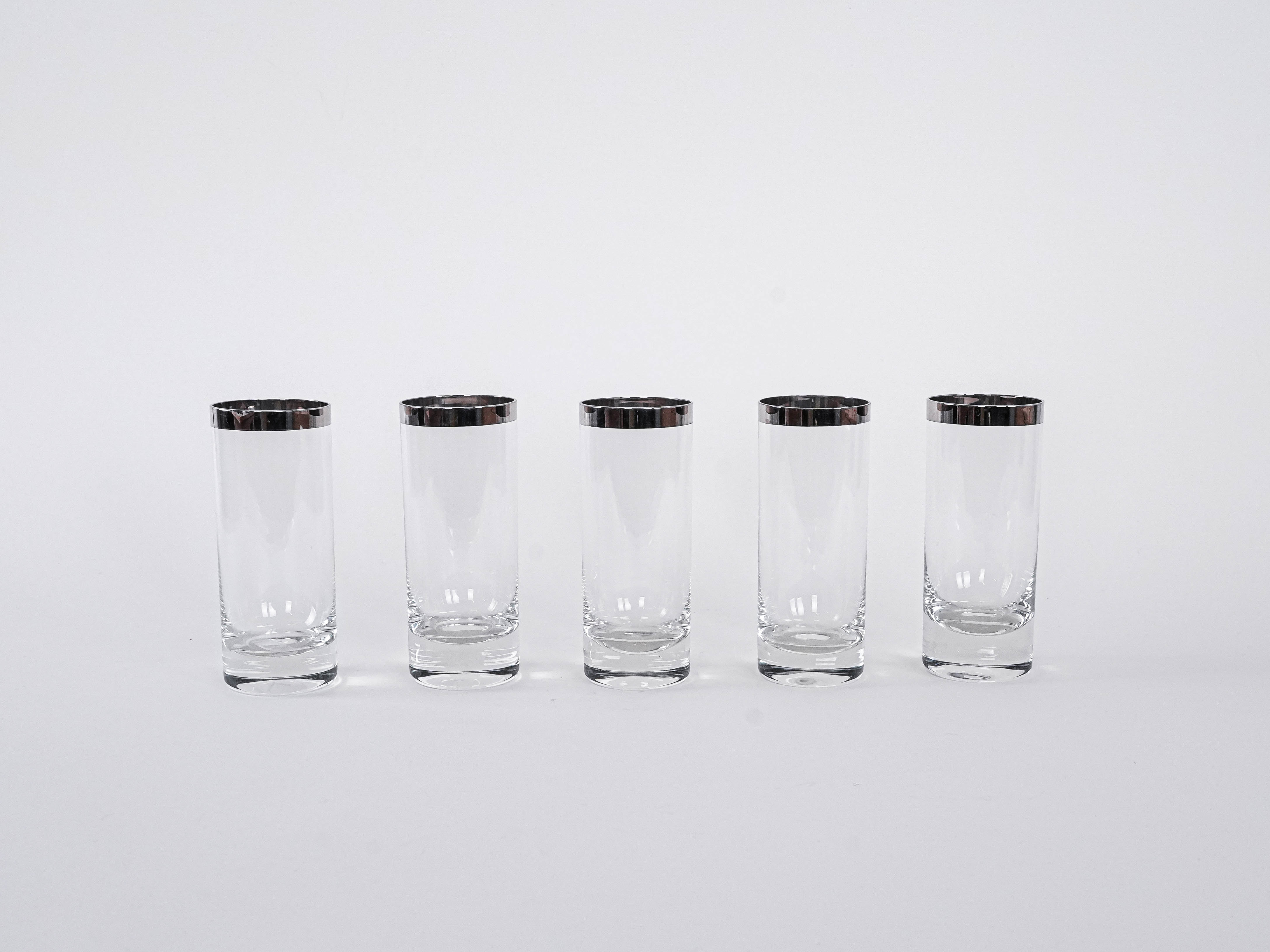 Glass Set Hollywood Regency Style Transparent 1970s