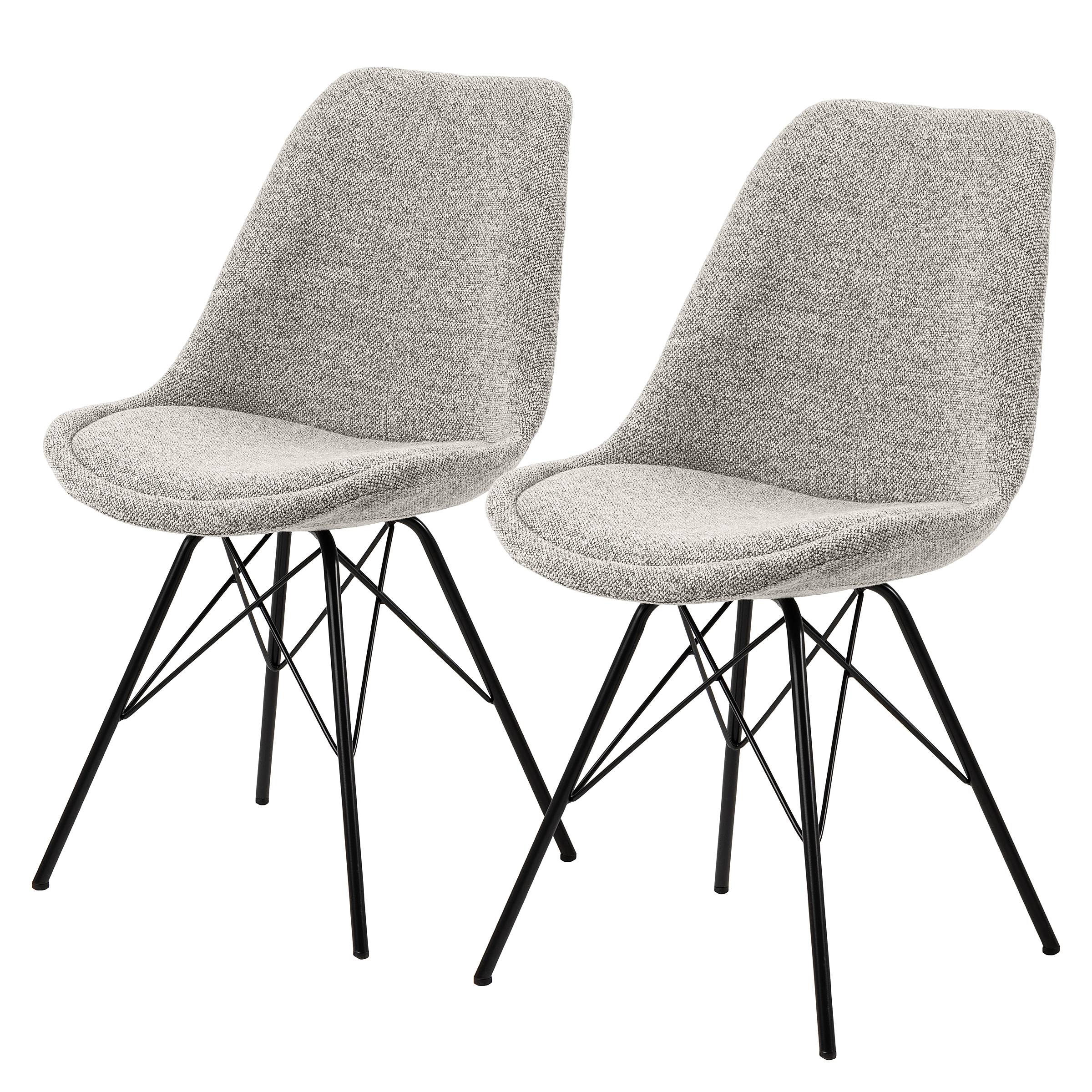 2x Bonito Stuhl Bouclé Grau