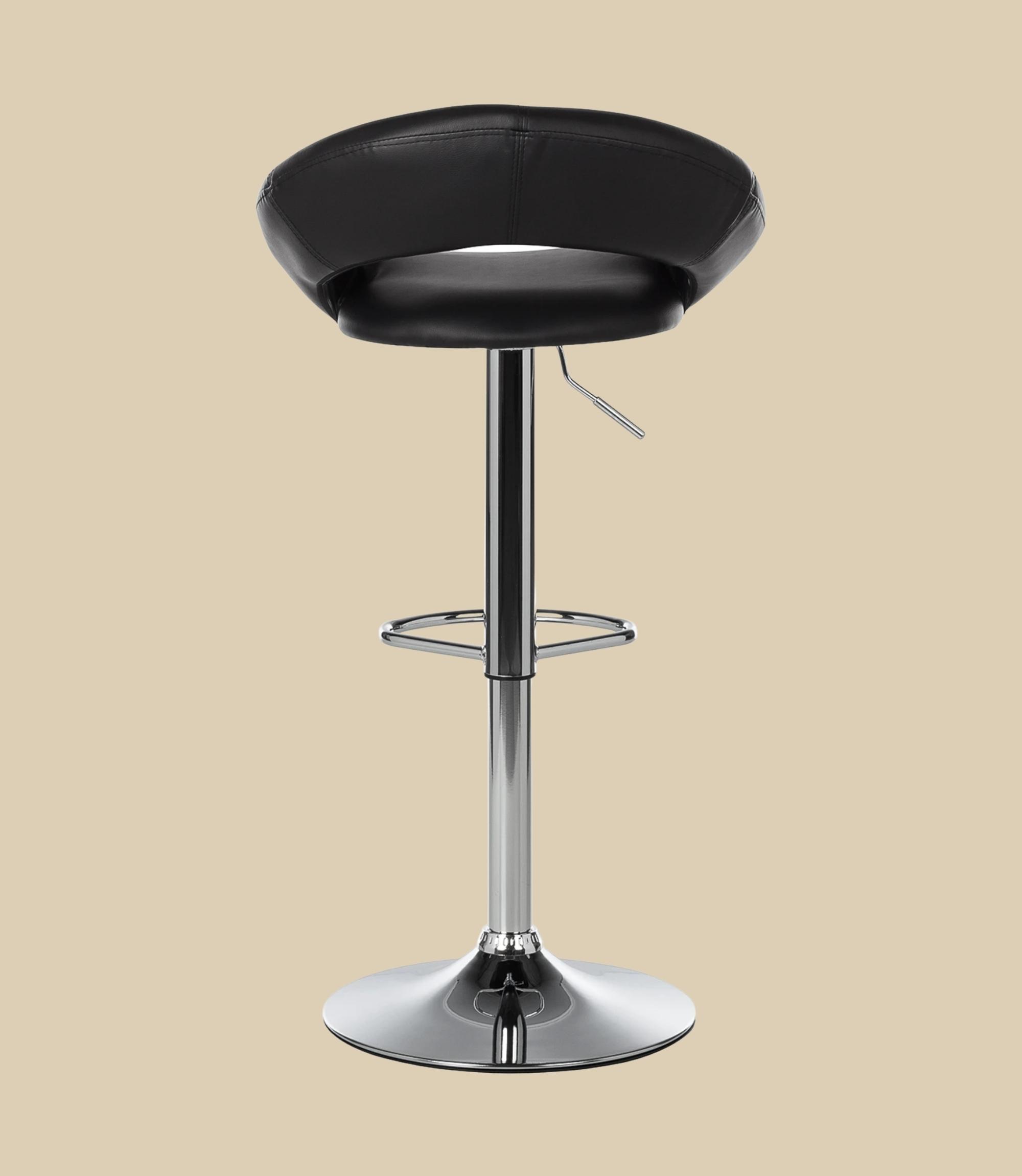 Bar stool faux leather black