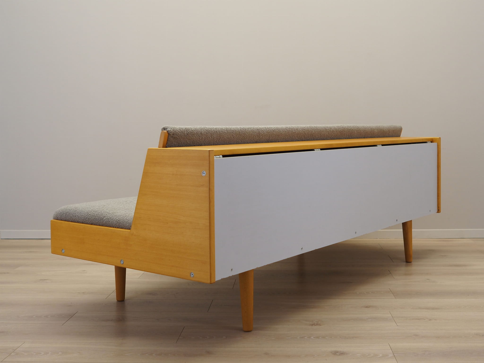 Sofa Textil Holz Grau 1960er Jahre