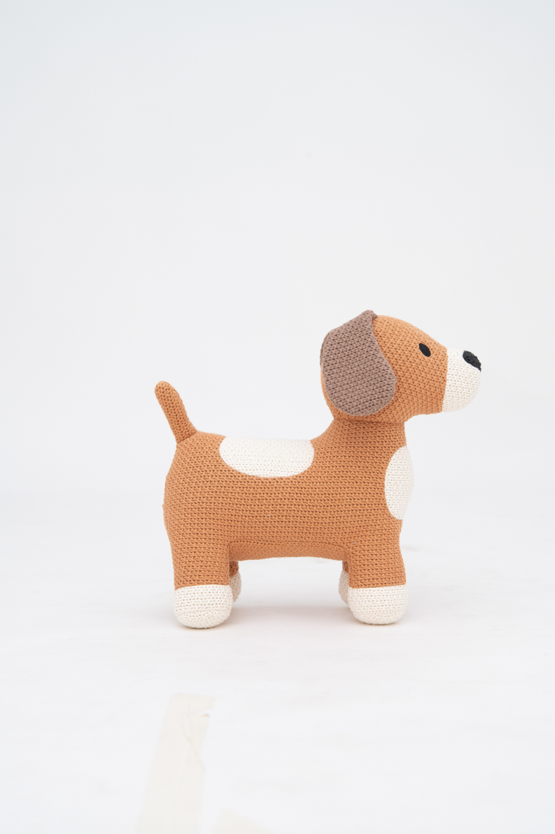 Dog stuffed animal cotton brown