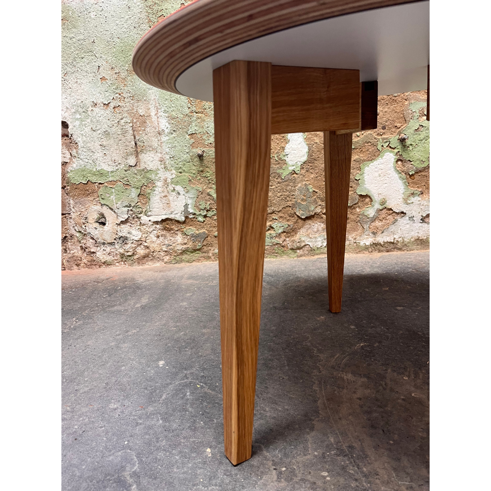 Beluga Couchtisch Holz Orange Ø 57cm