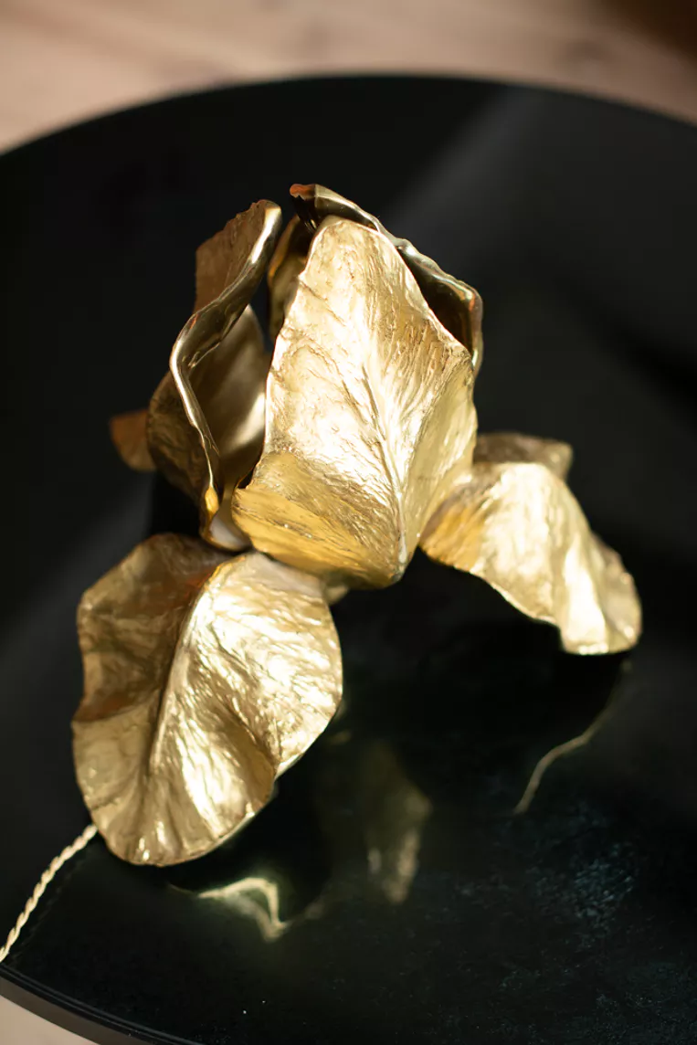 Vintage Christiane Charles Iris Tischleuchte Bronze Gold