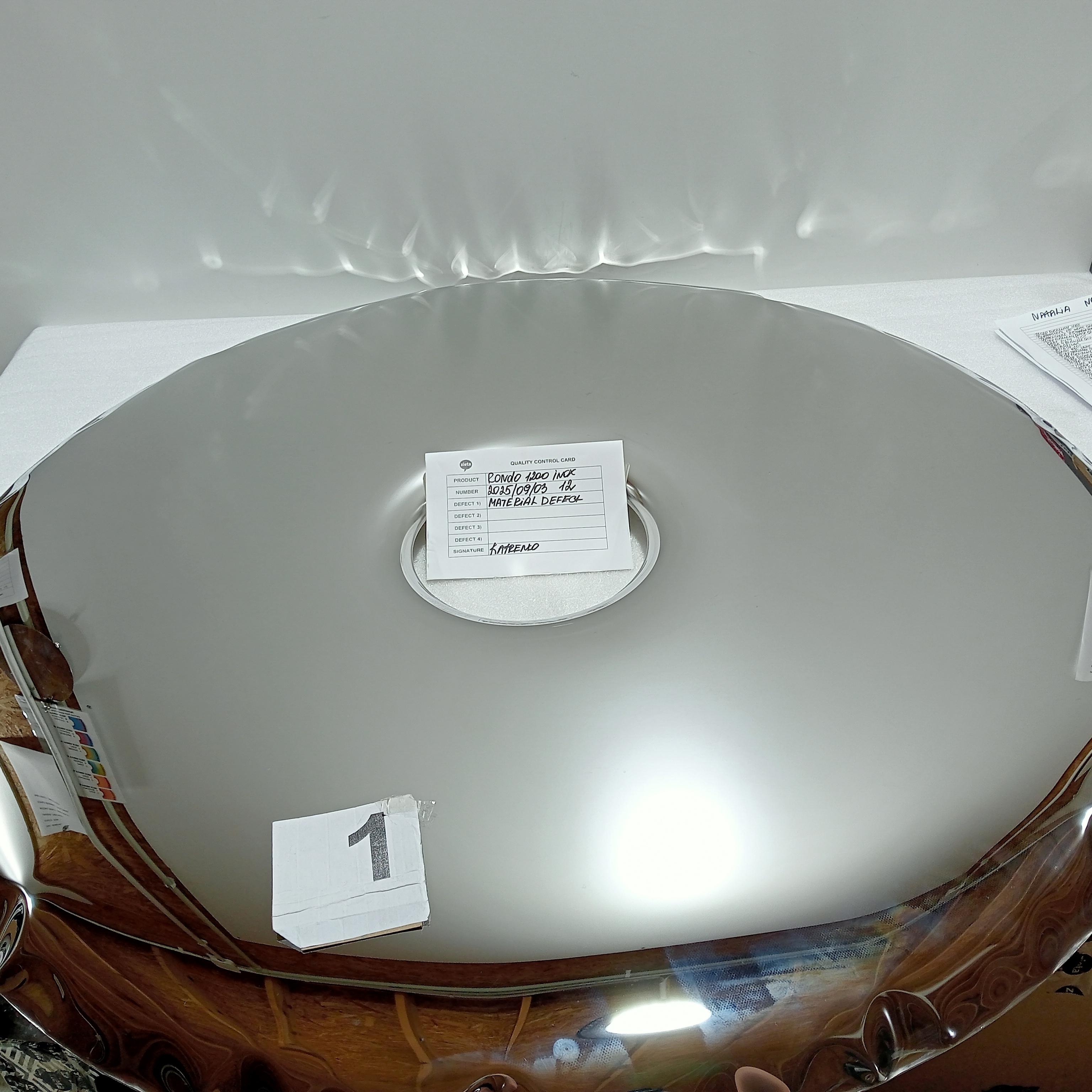 Rondo Spiegel 1200 Edelstahl Inox Poliert Silber