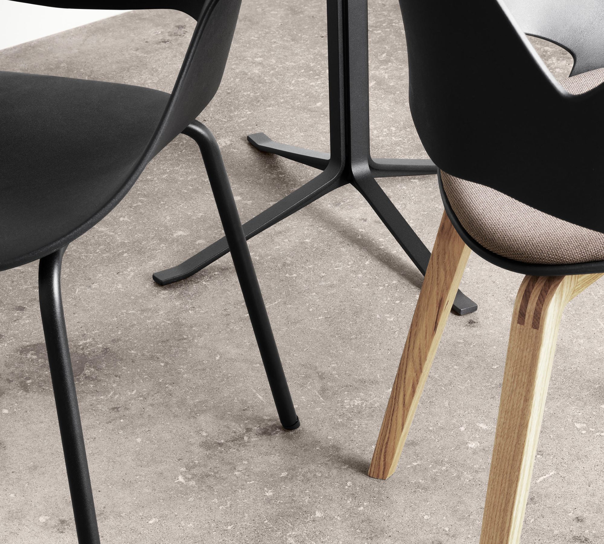 FALK Stuhl Aluminium Pulverbeschichtet Kunststoff Schwarz