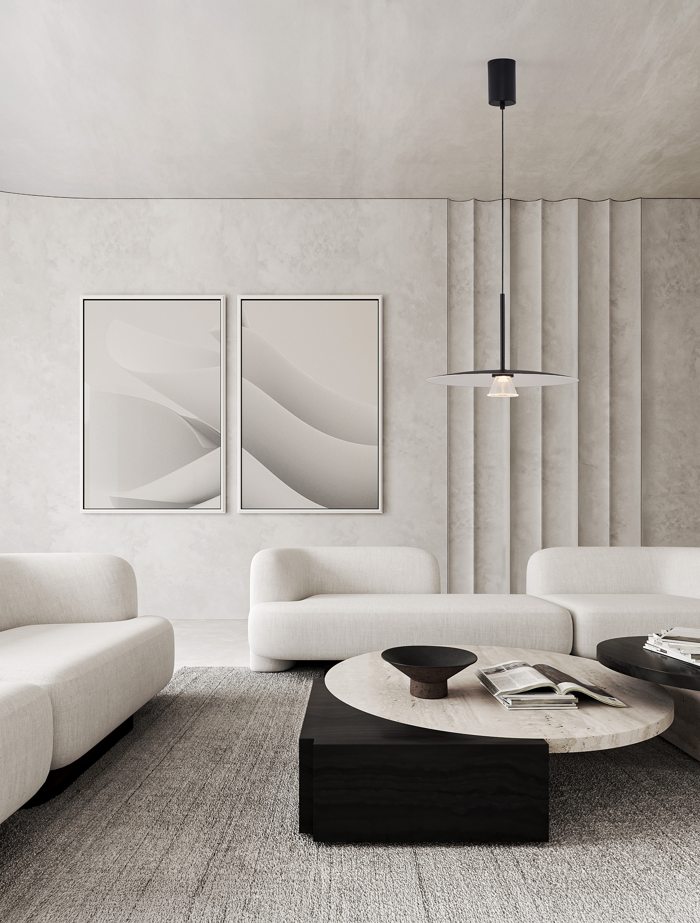 Pendelleuchte Lopo Aluminium Acrylglas Schwarz