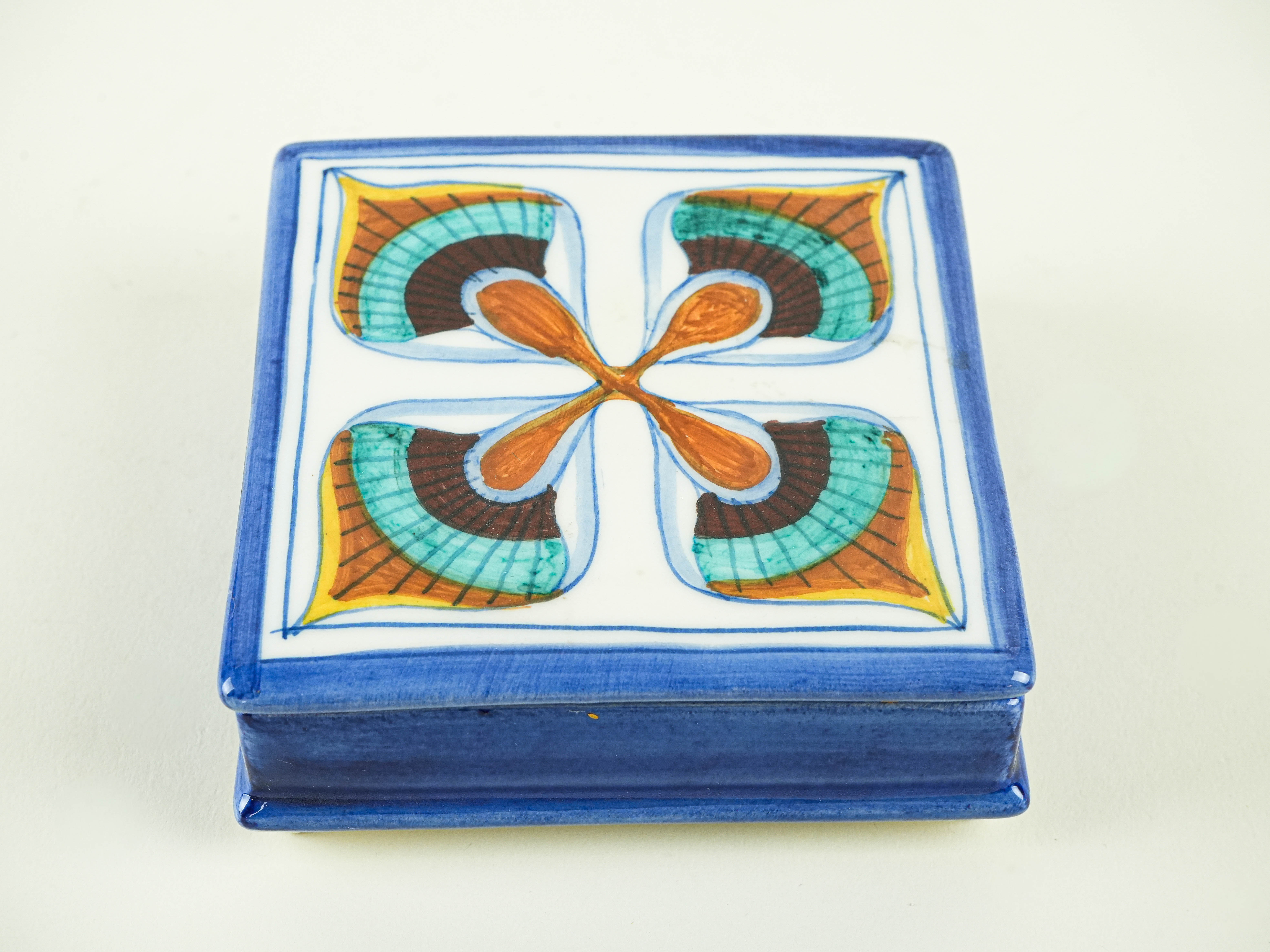 Toscari ceramic box Blue 1970s