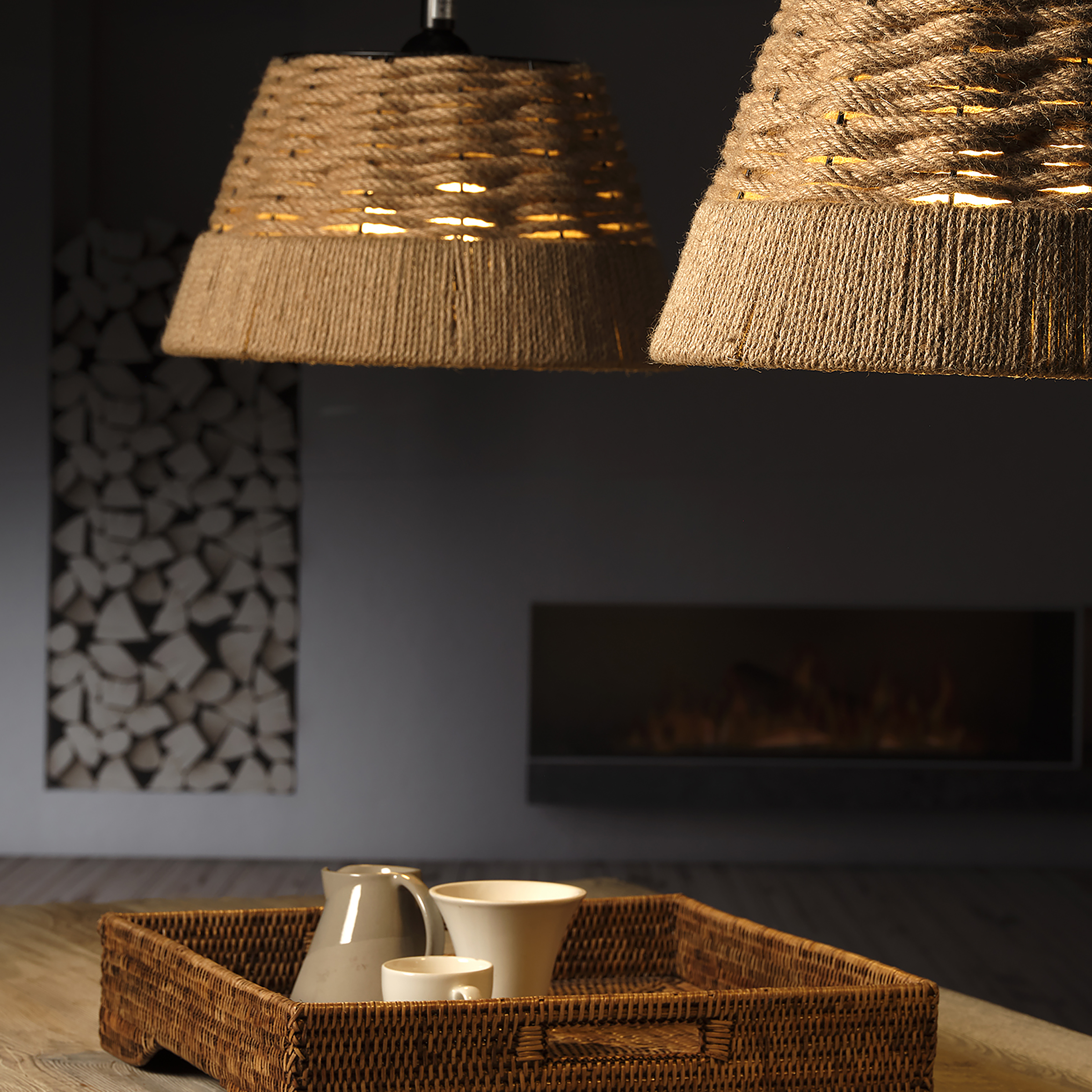 1-Flammig Coen Pendelleuchte Rattan 