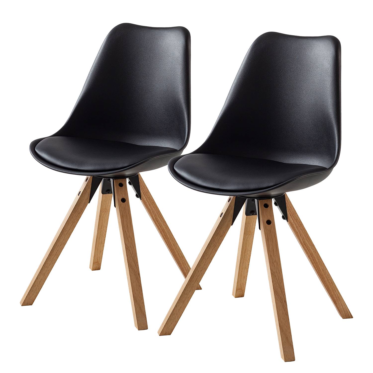 2x Esszimmerstuhl ALEDAS Schwarz Braun