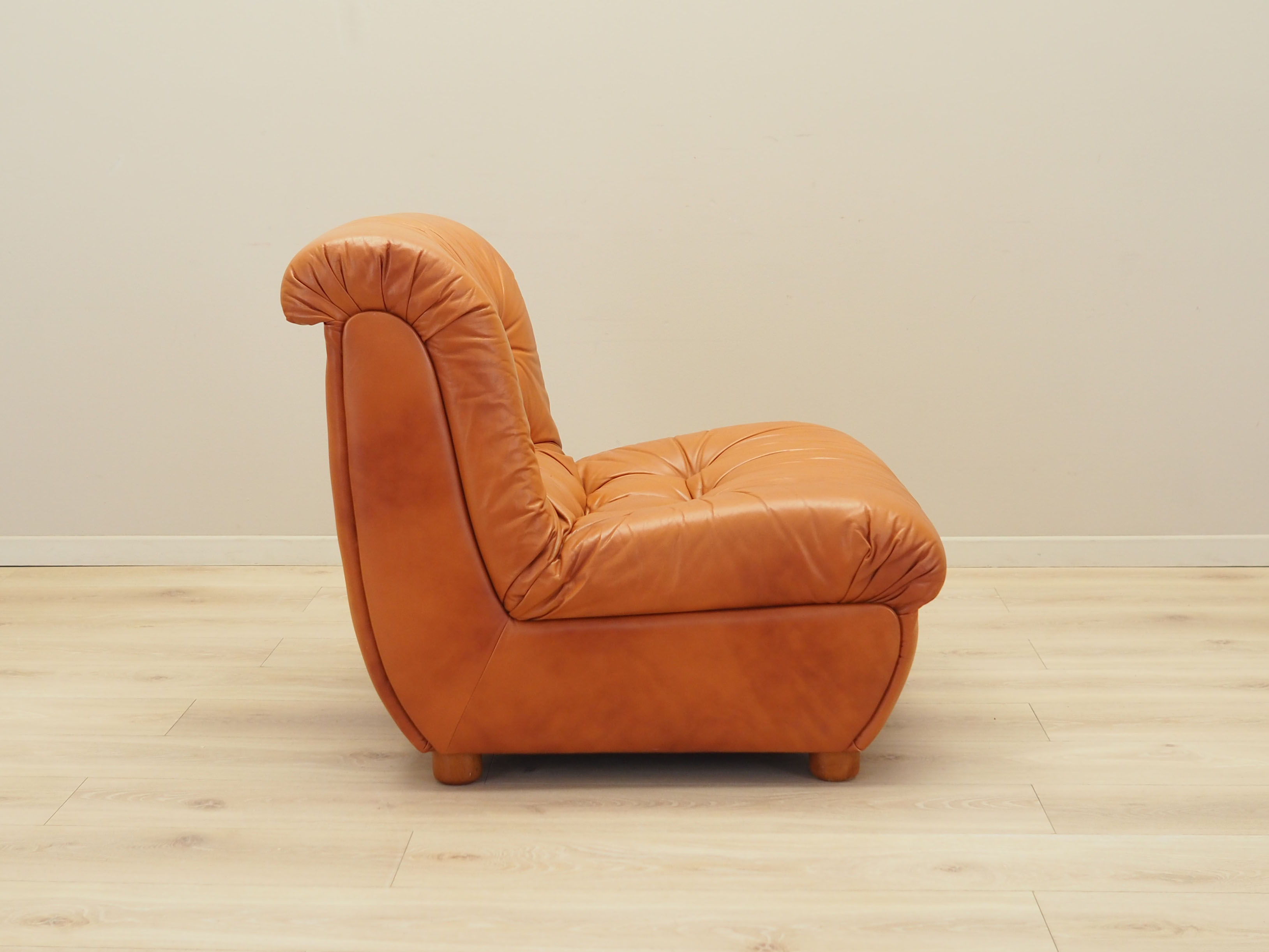 Sessel Leder Braun 1970er Jahre