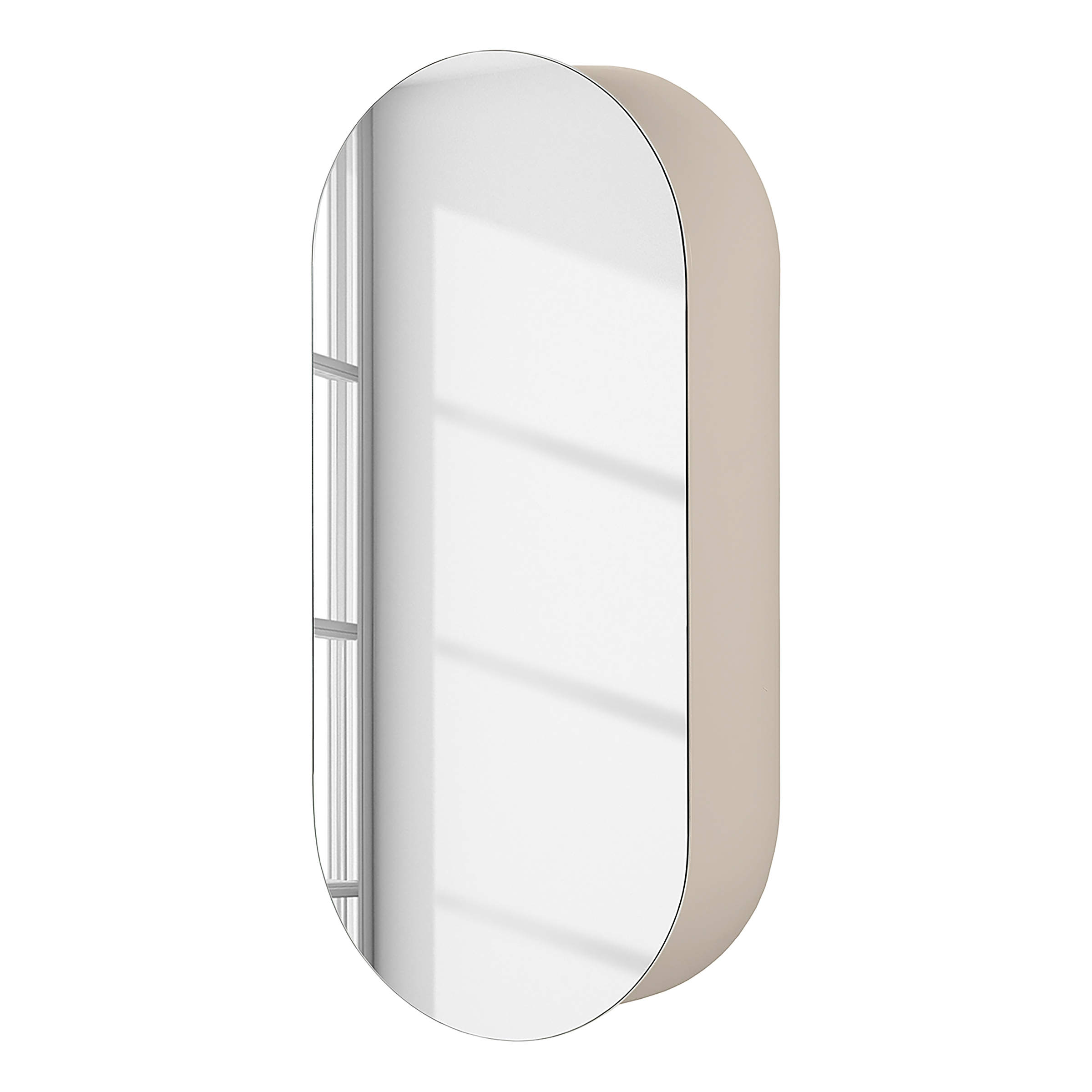 Lindholm Spiegelschrank Oval Taupe