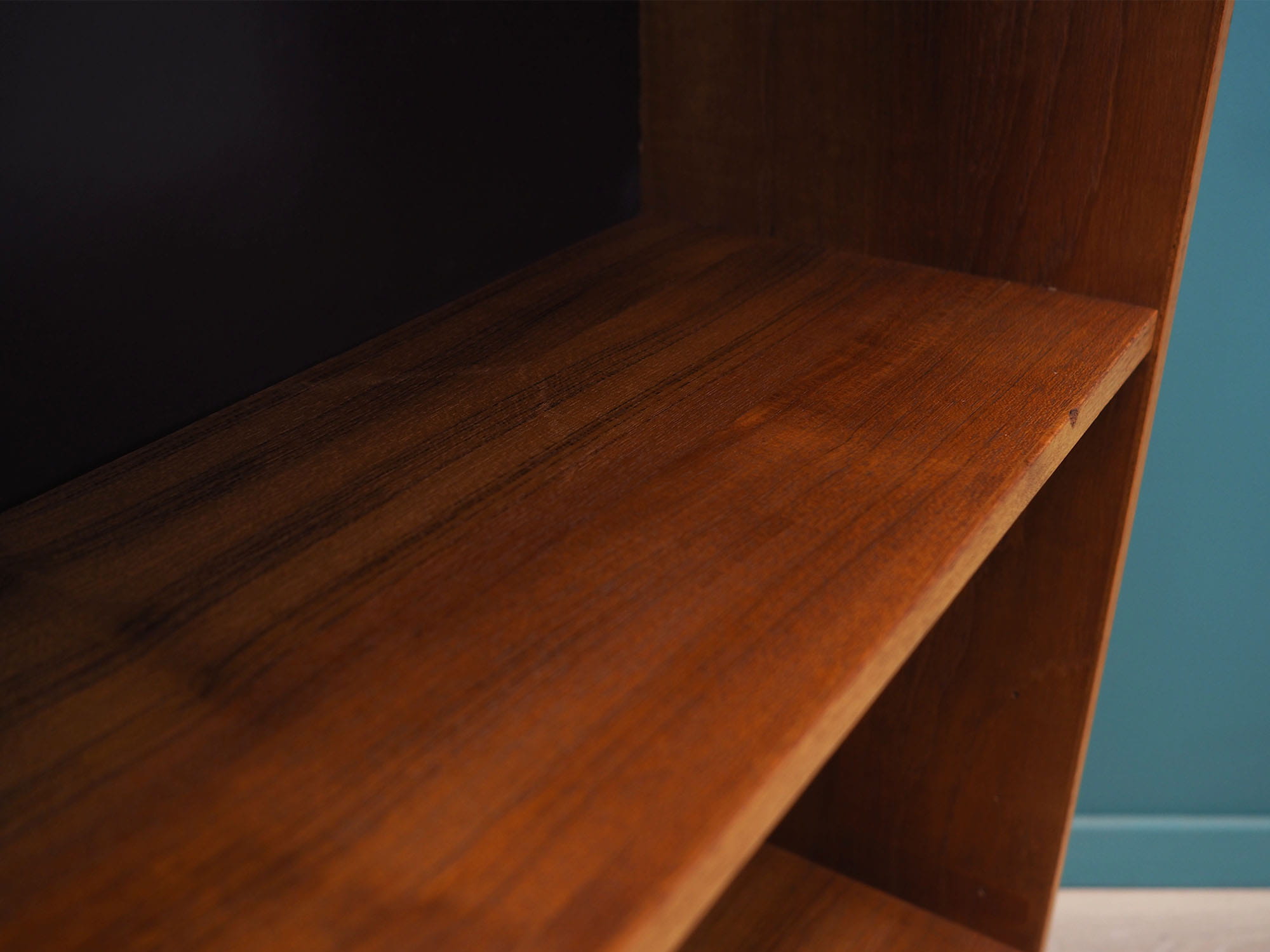 Vintage Bookshelf Teak Wood Brown 1970s