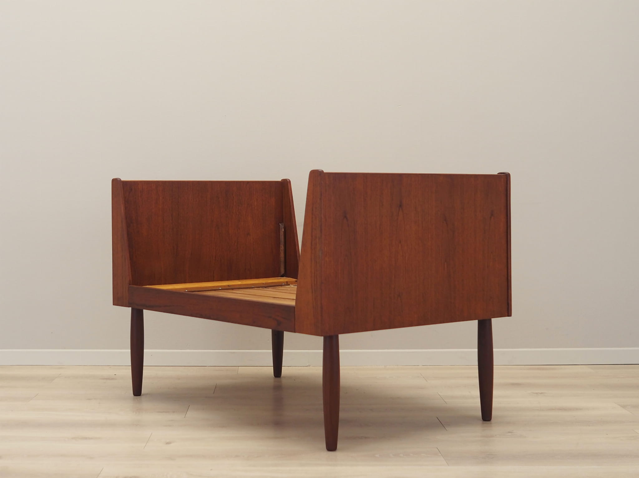 Vintage Bed Teak Wood Brown 1970s