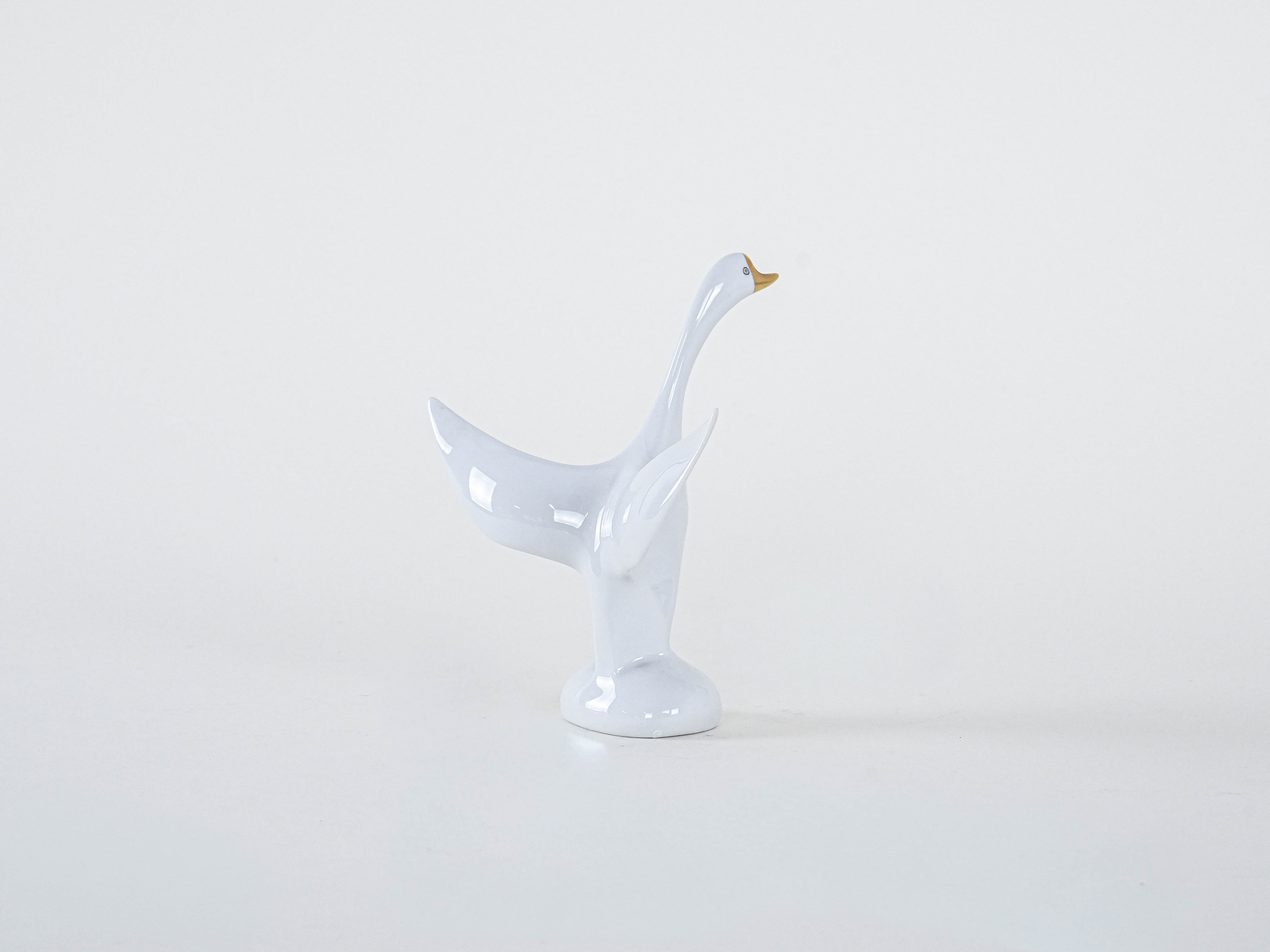 Porzellan-Gans-Figur Weiß 1960er Jahre