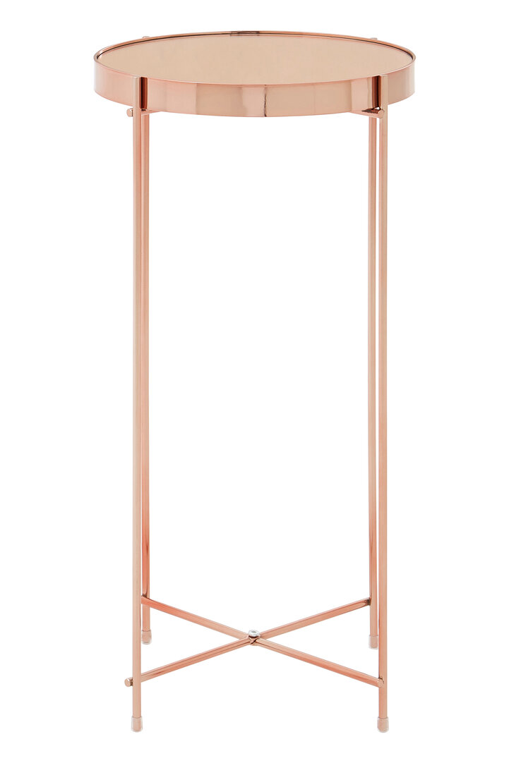 Allure Round Side Table Iron Glass Pink